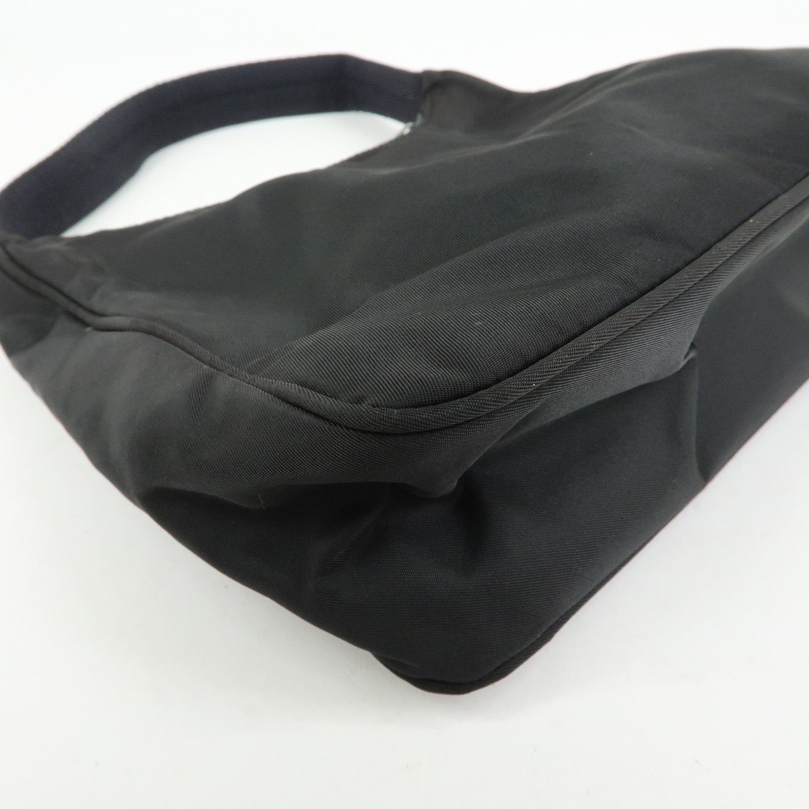PRADA Triangle Logo Nylon Mini Hand Bag Shoulder Bag Black