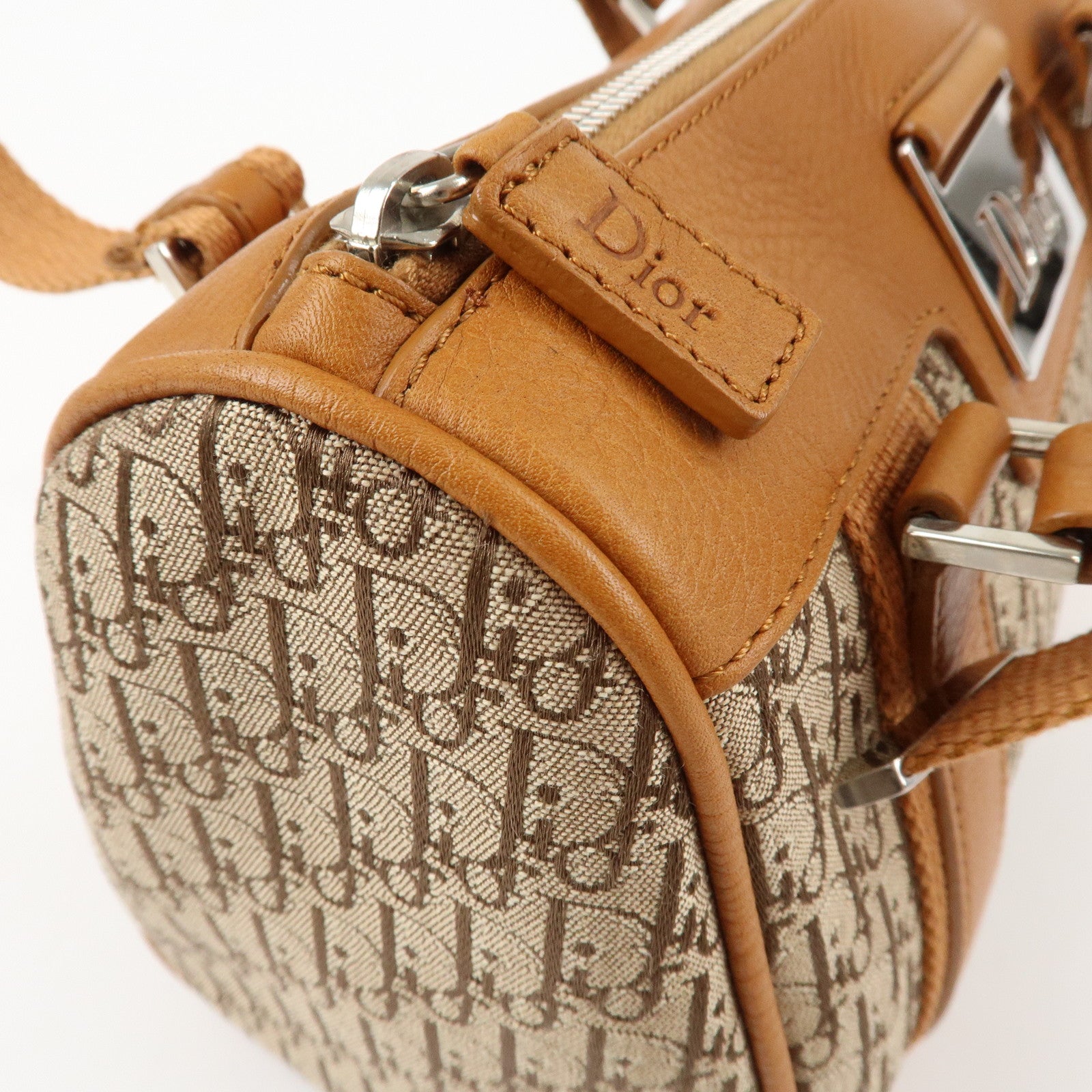 Christian Dior Trotter Canvas Leather Mini Boston Bag Hand Bag Used