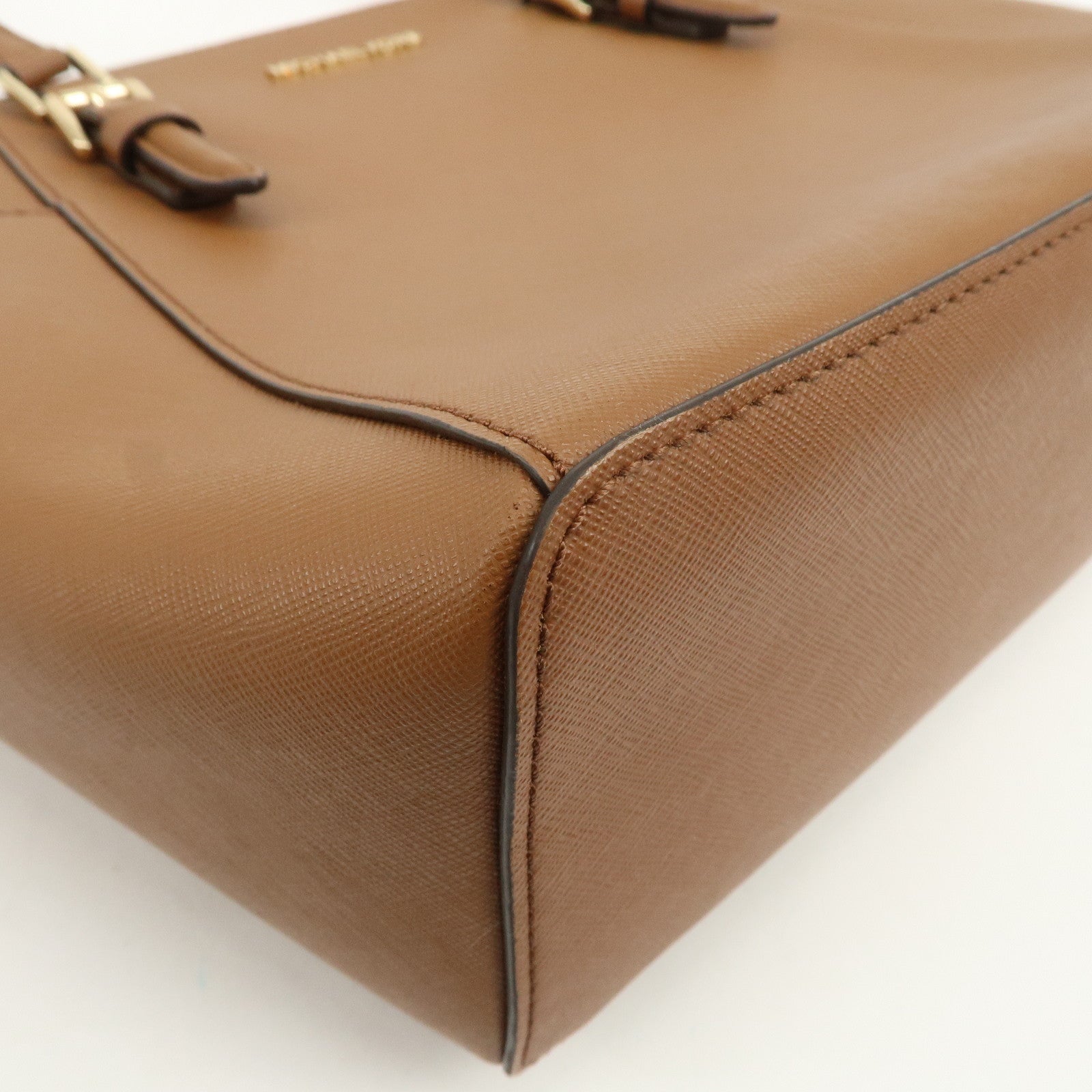 MICHAEL KORS Leather Tote Bag Shoulder Bag Brown Gold
