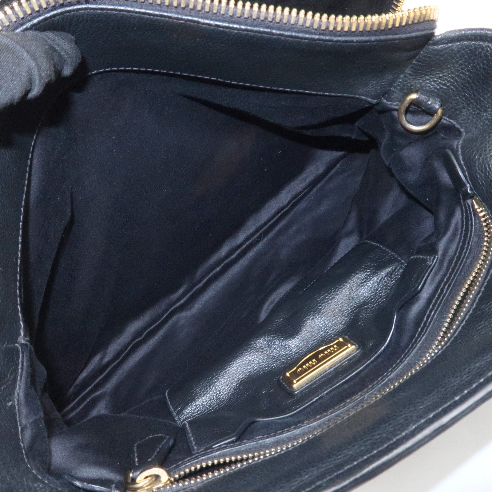 MIU MIU Logo Leather 2Way Bag Shoulder Bag Hand Bag Black RR1901