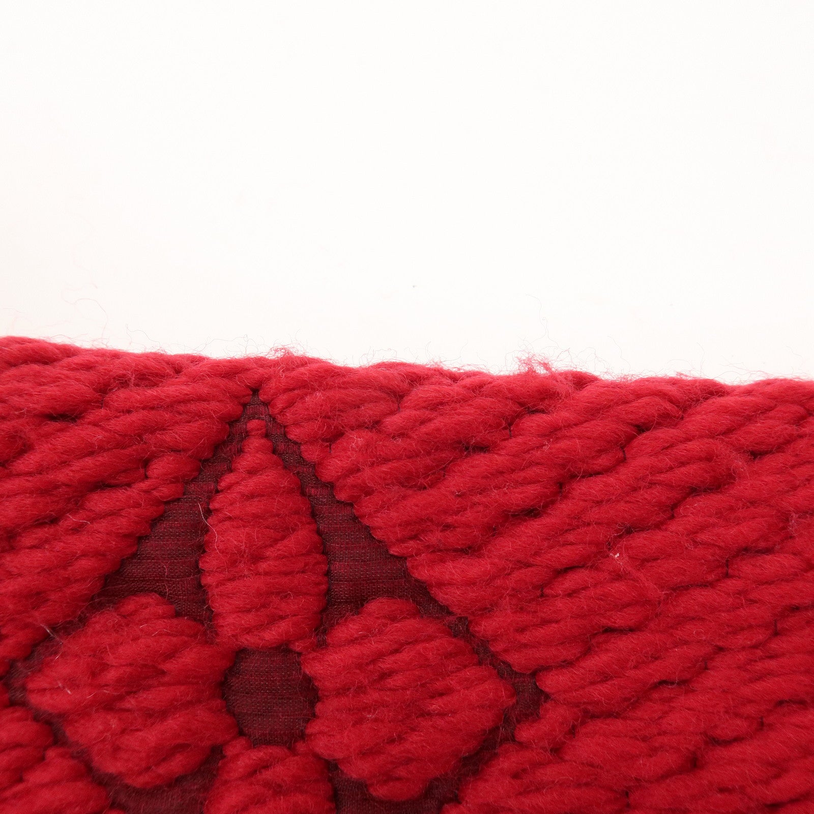 Louis Vuitton Echarpe Logomania Monogram Wool Silk Scarf Ruby Red