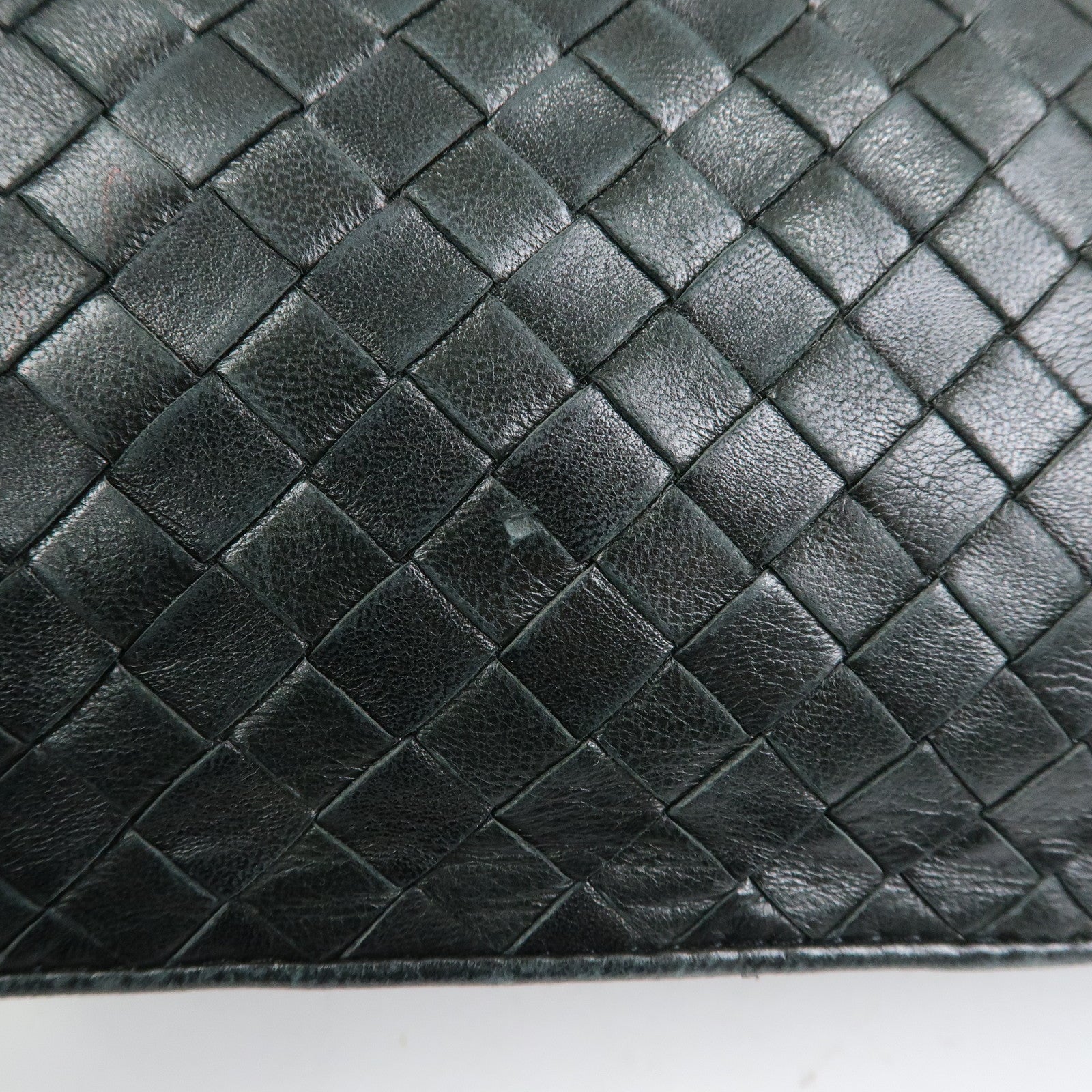 BOTTEGA VENETA Intrecciato Leather Shoulder Bag Hand Bag Black