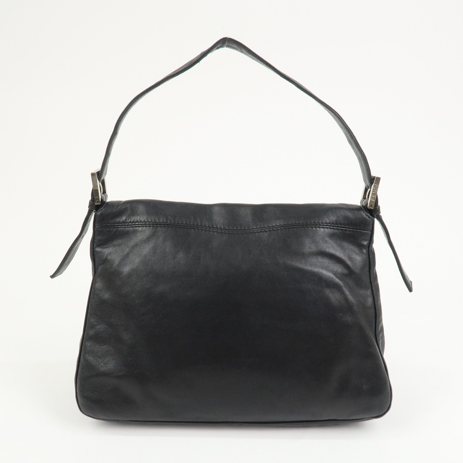 FENDI Mamma Baguette Leather Shoulder Bag Hand Bag Black 26325