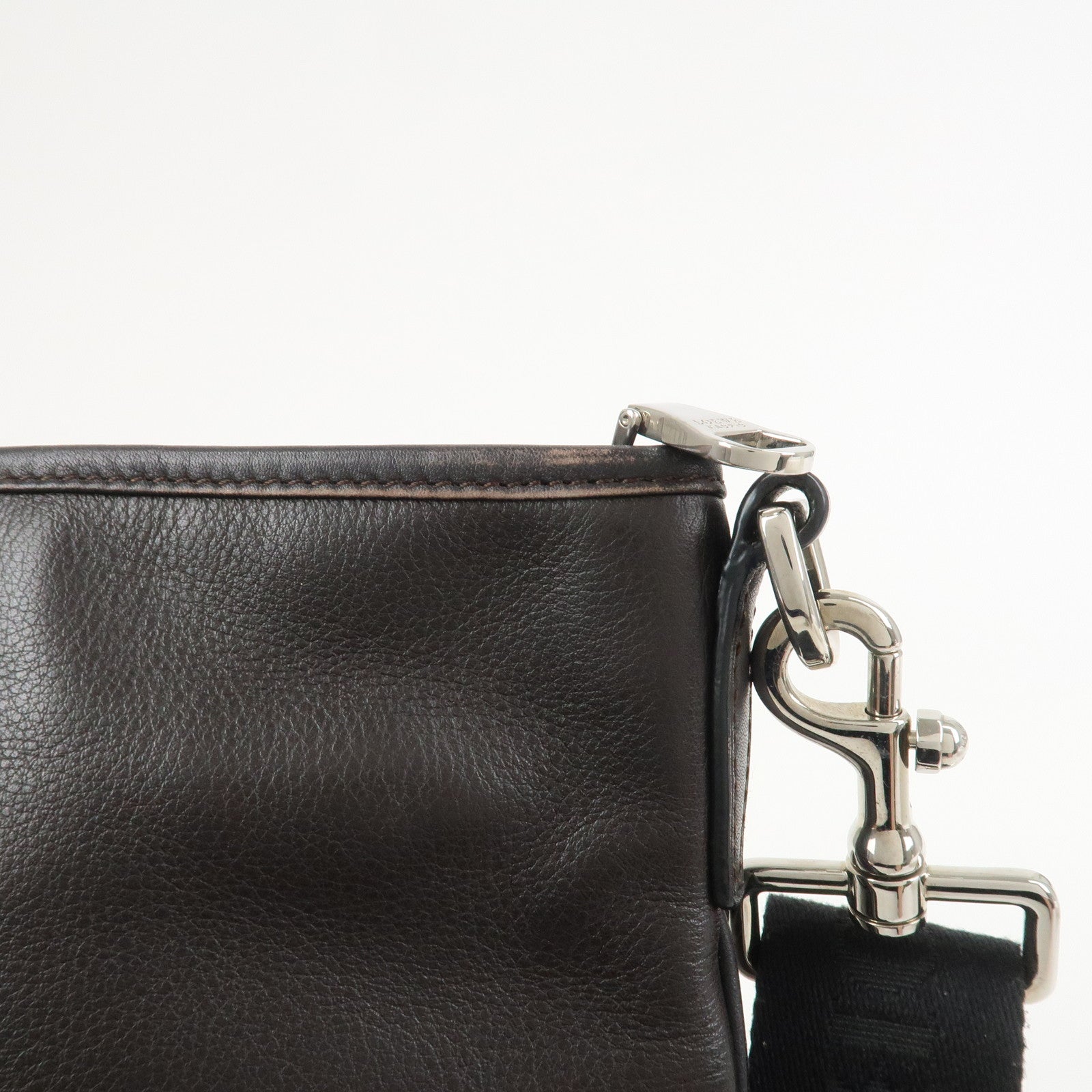 LOEWE Anagram Leather Shoulder Bag Crossbody Bag Dark Brown