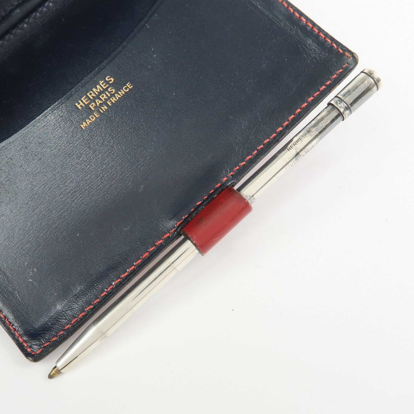 HERMES Box Calf Leather Agenda PM Planner Cover 〇Q Stamped Red