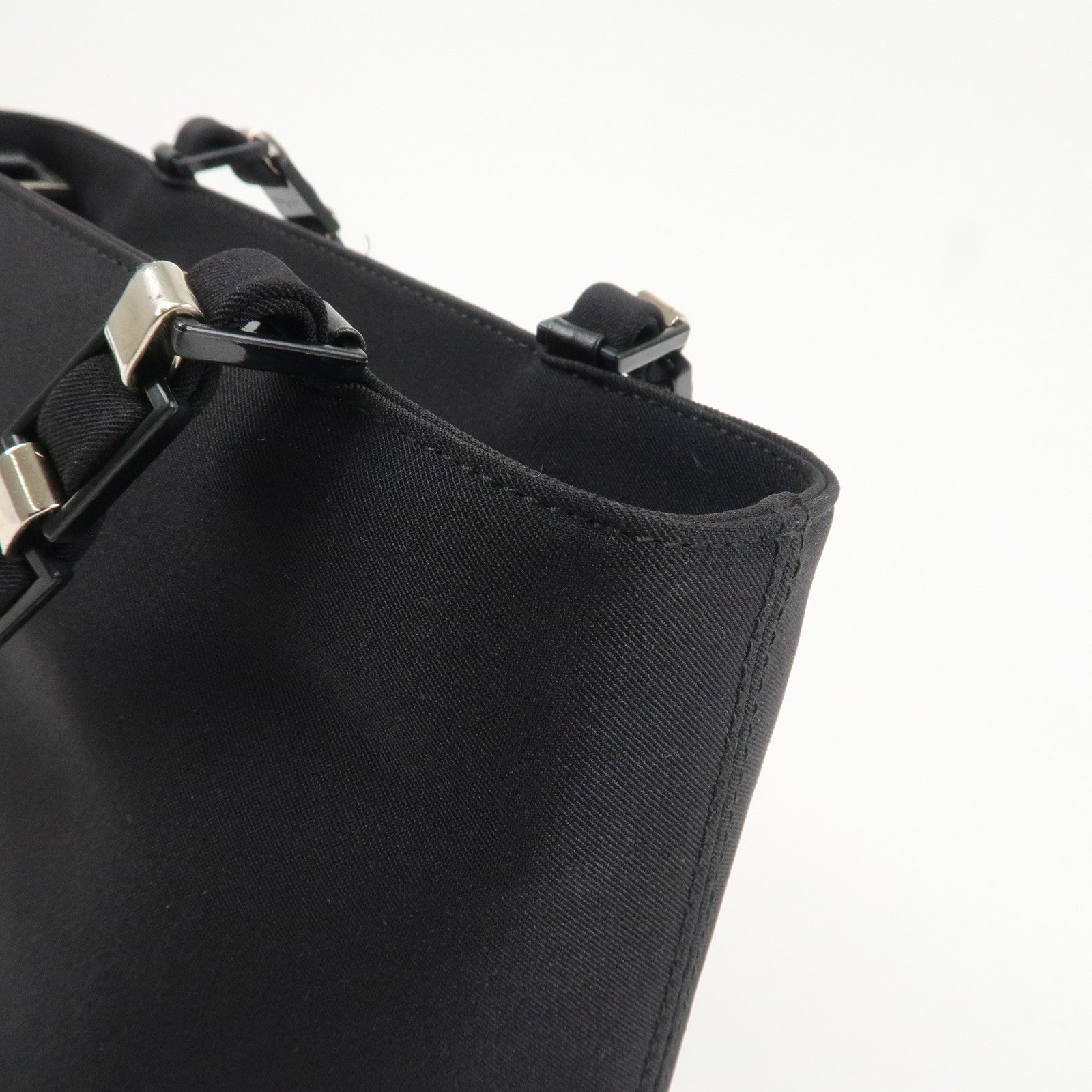 Ferragamo Logo Nylon Hand Bag Shoulder Bag Black