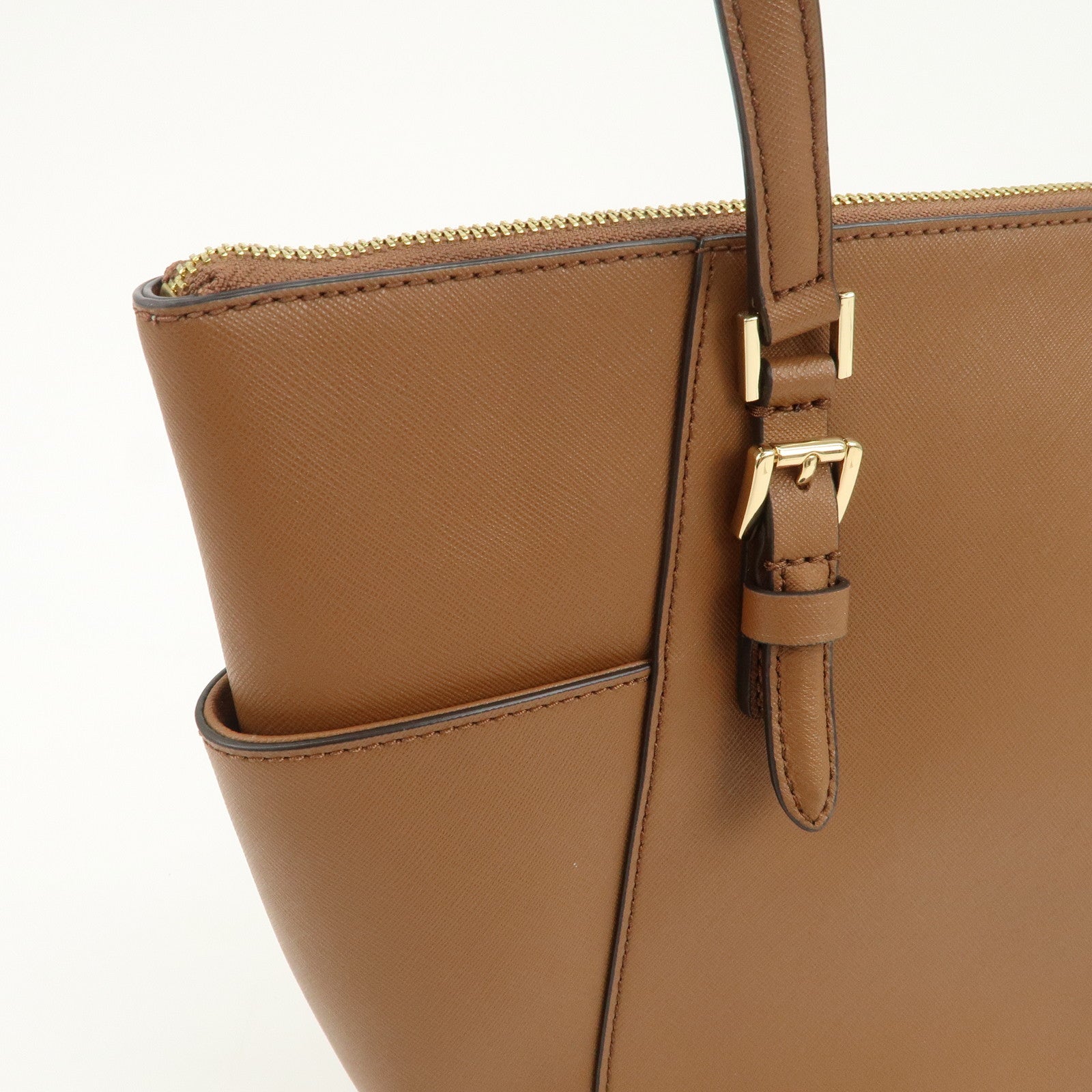 MICHAEL KORS Leather Tote Bag Shoulder Bag Brown Gold