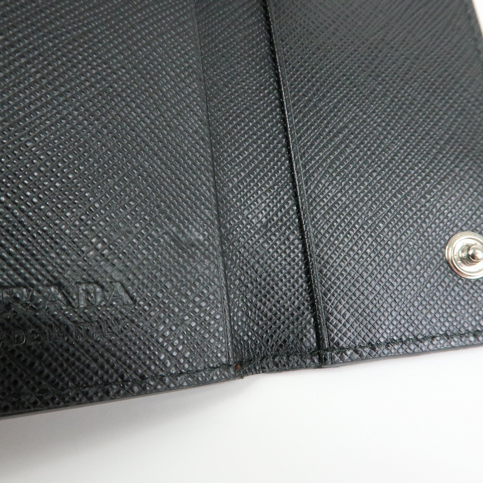 PRADA Saffiano Leather 6 Ring Key Case Key Holder Black 2PG222