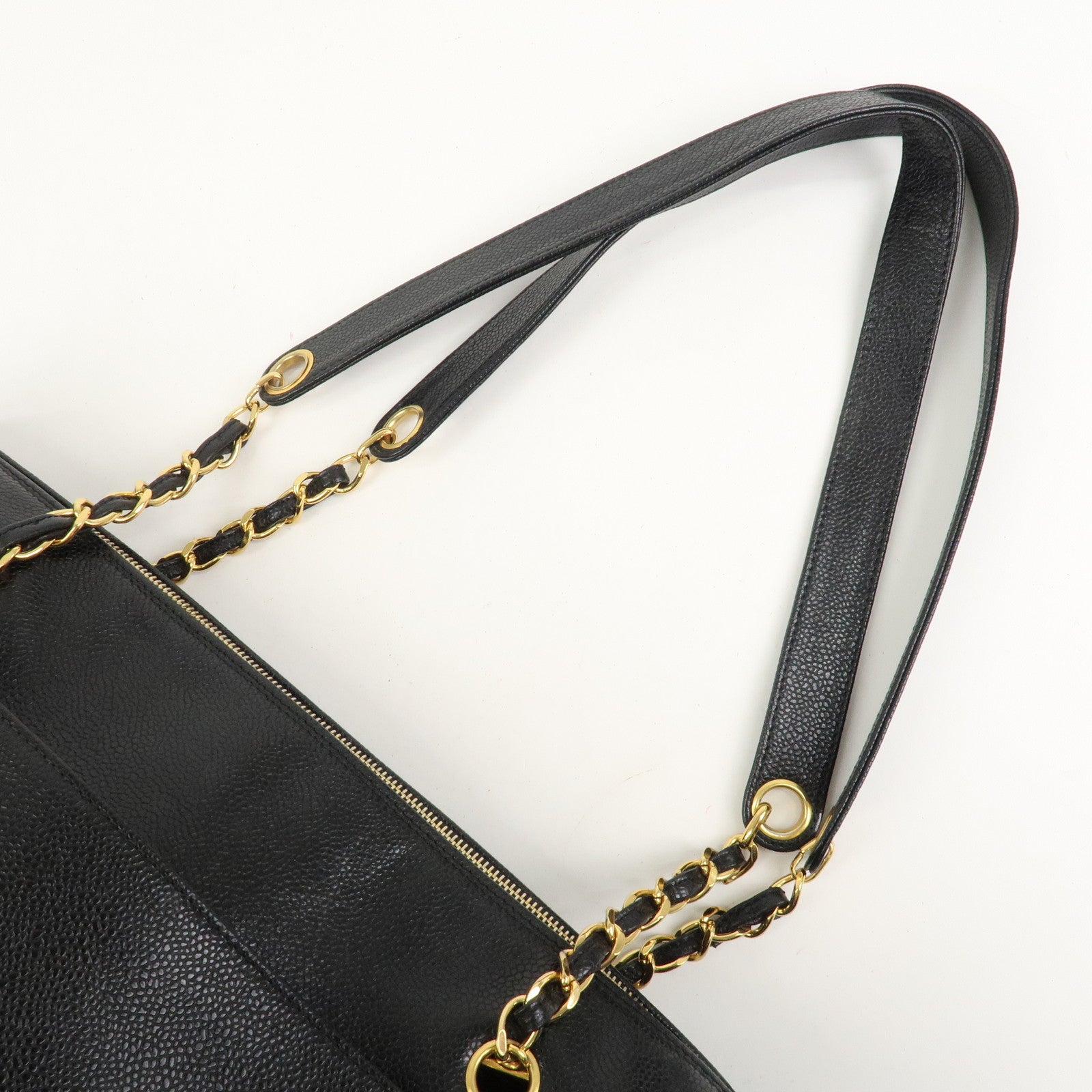 CHANEL COCO Mark Caviarskin Chain Shoulder Bag Black A10492