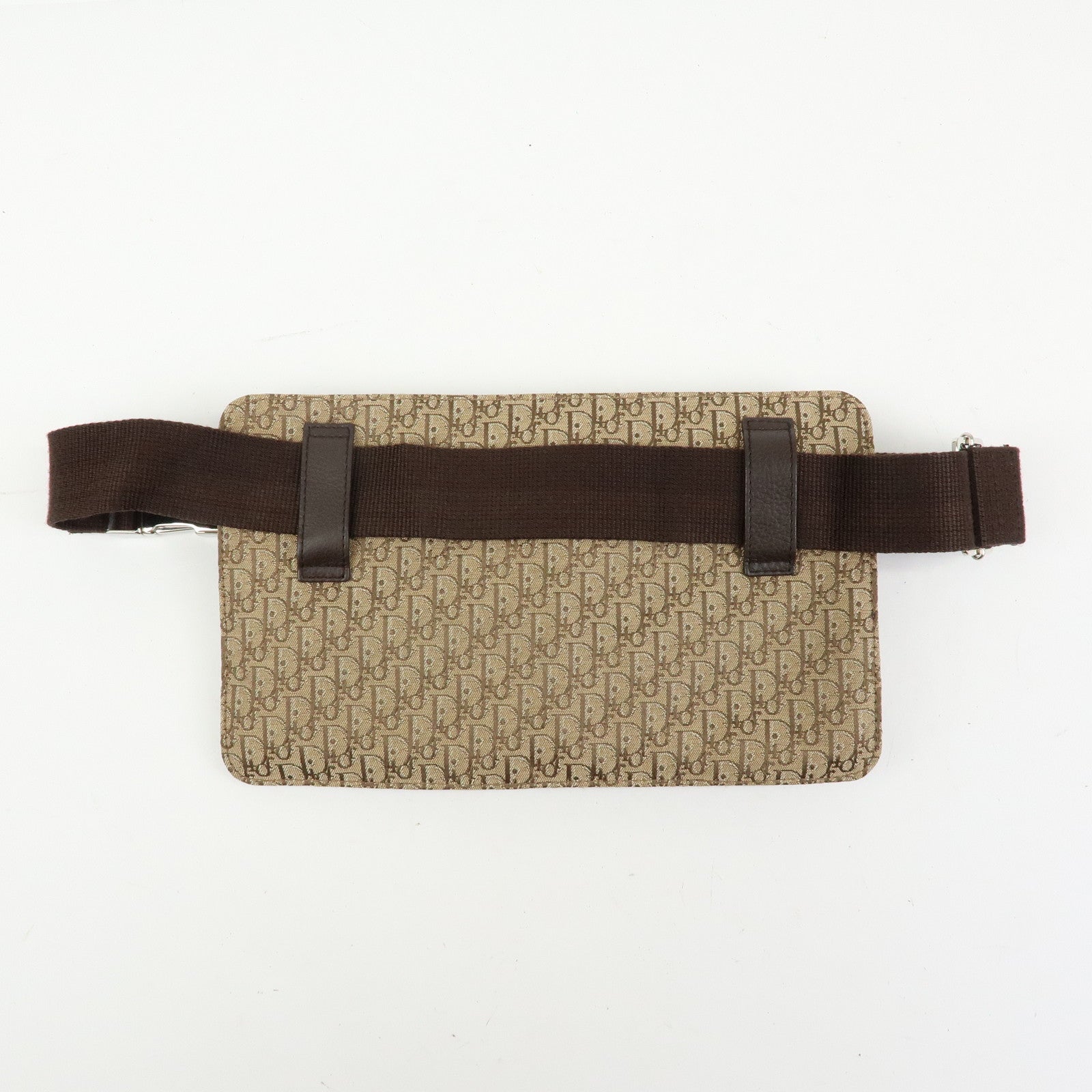Christian Dior Trotter Street Chic Canvas Leather Waist Bag Brown