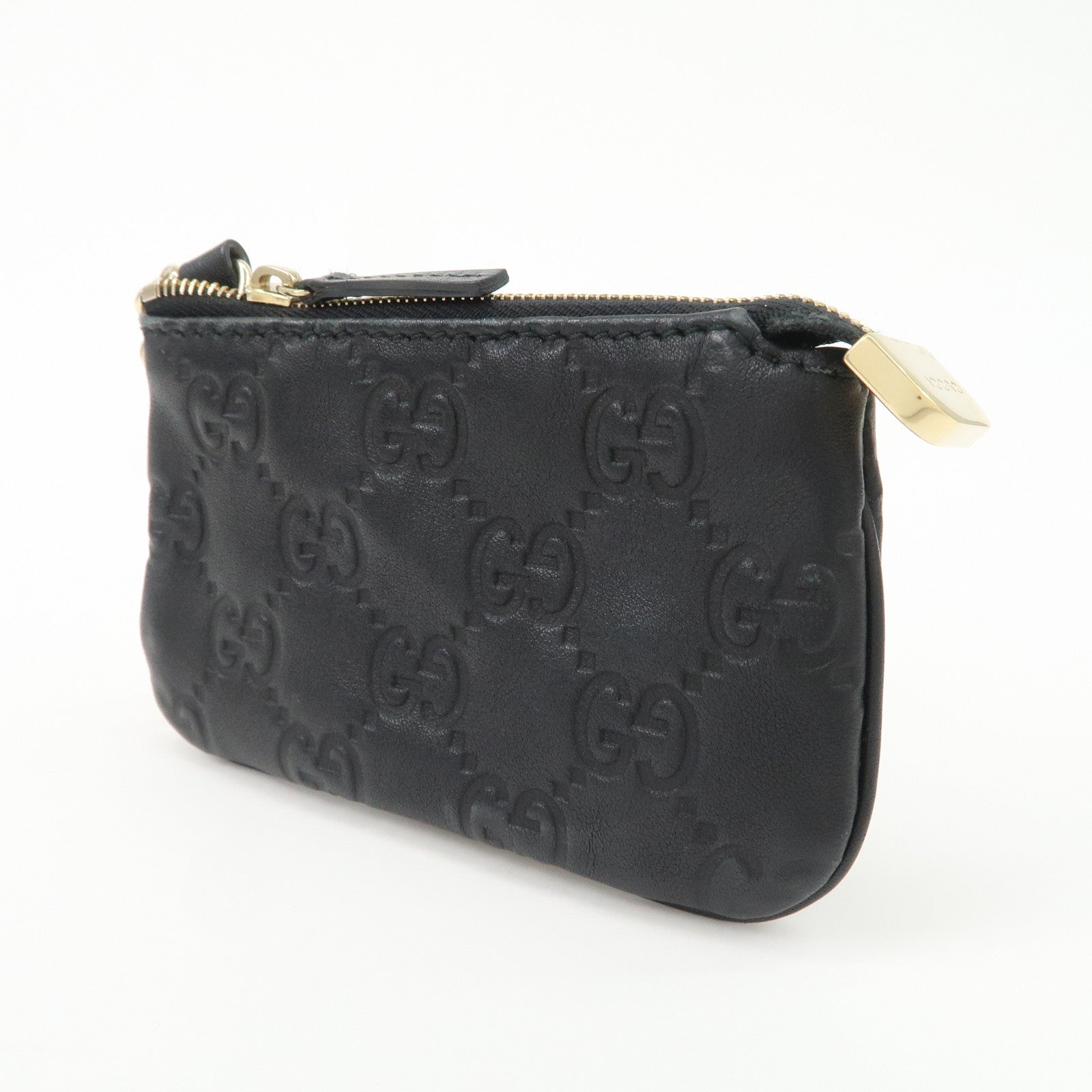 GUCCI Guccissima Leather Coin Case Key Case Black 233183
