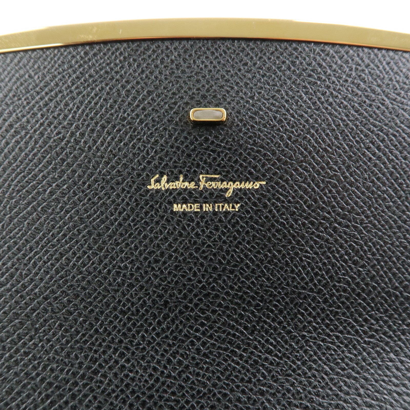 Ferragamo Gancini Leather Chain Shoulder Bag Black