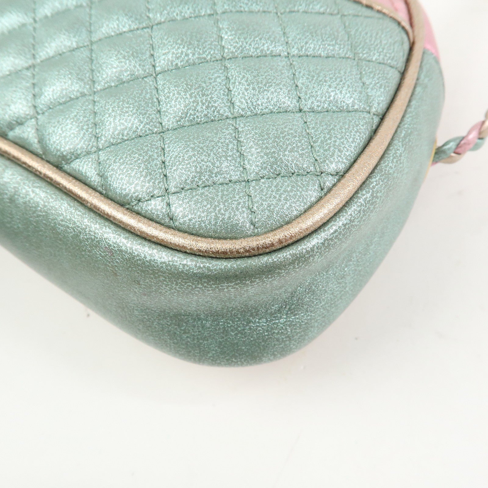GUCCI Horsebit Laminated Quilting Leather Shoulder Bag Pink 534951
