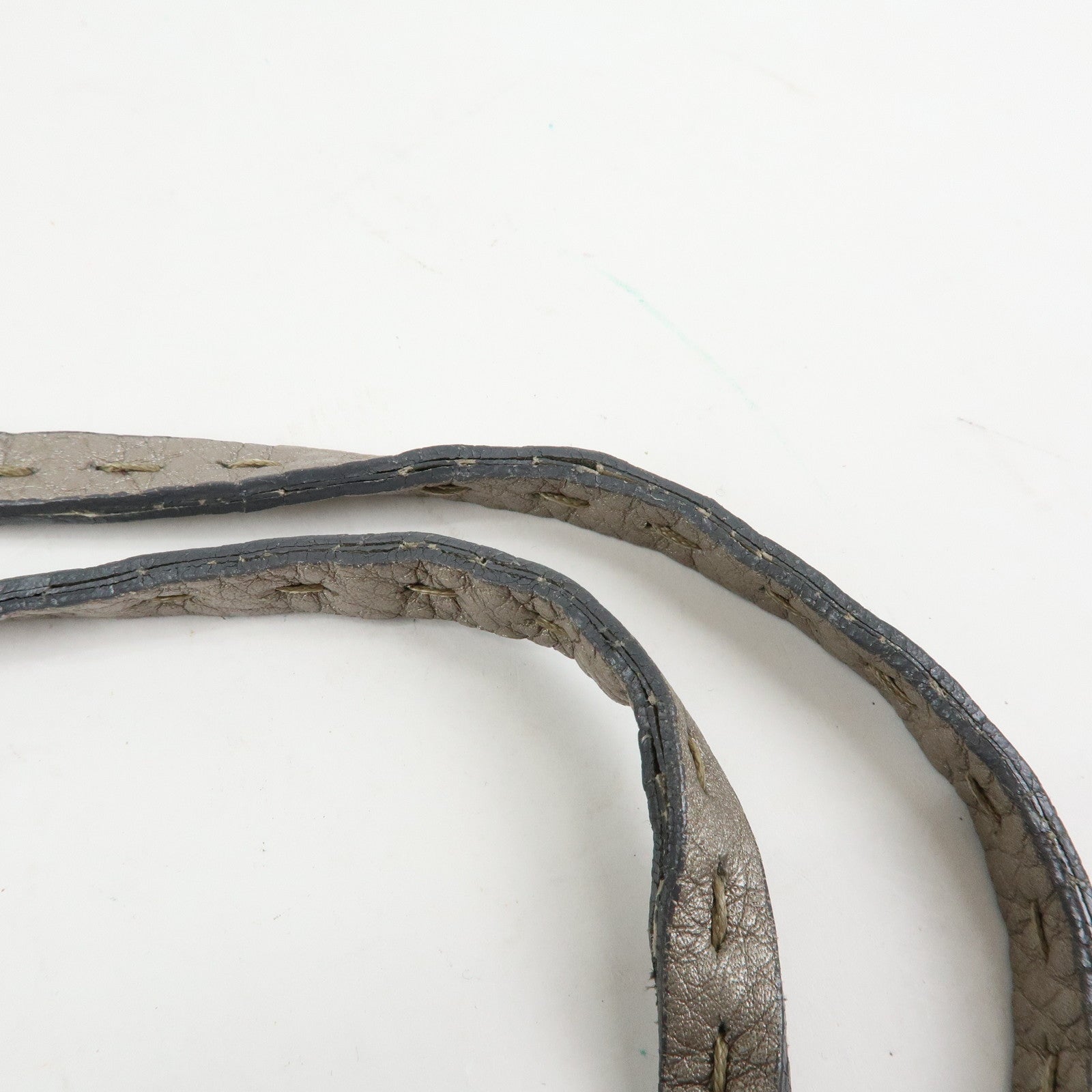 FENDI Selleria Leather Tote Bag Shoulder Bag Silver 8BH126