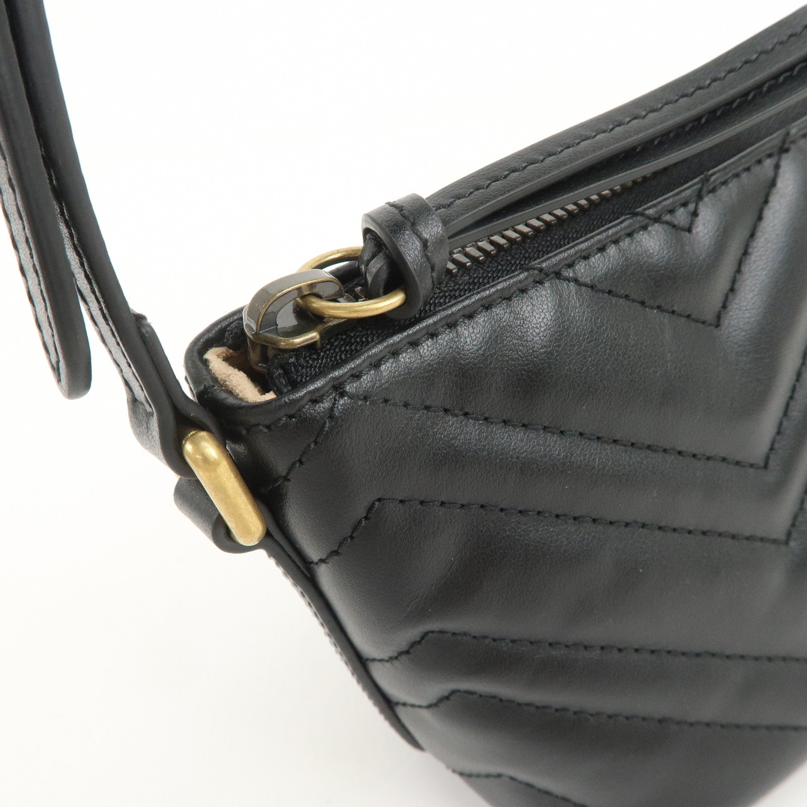 GUCCI Boat Bag GG Marmont Leather Shoulder Bag Hand Bag 739166