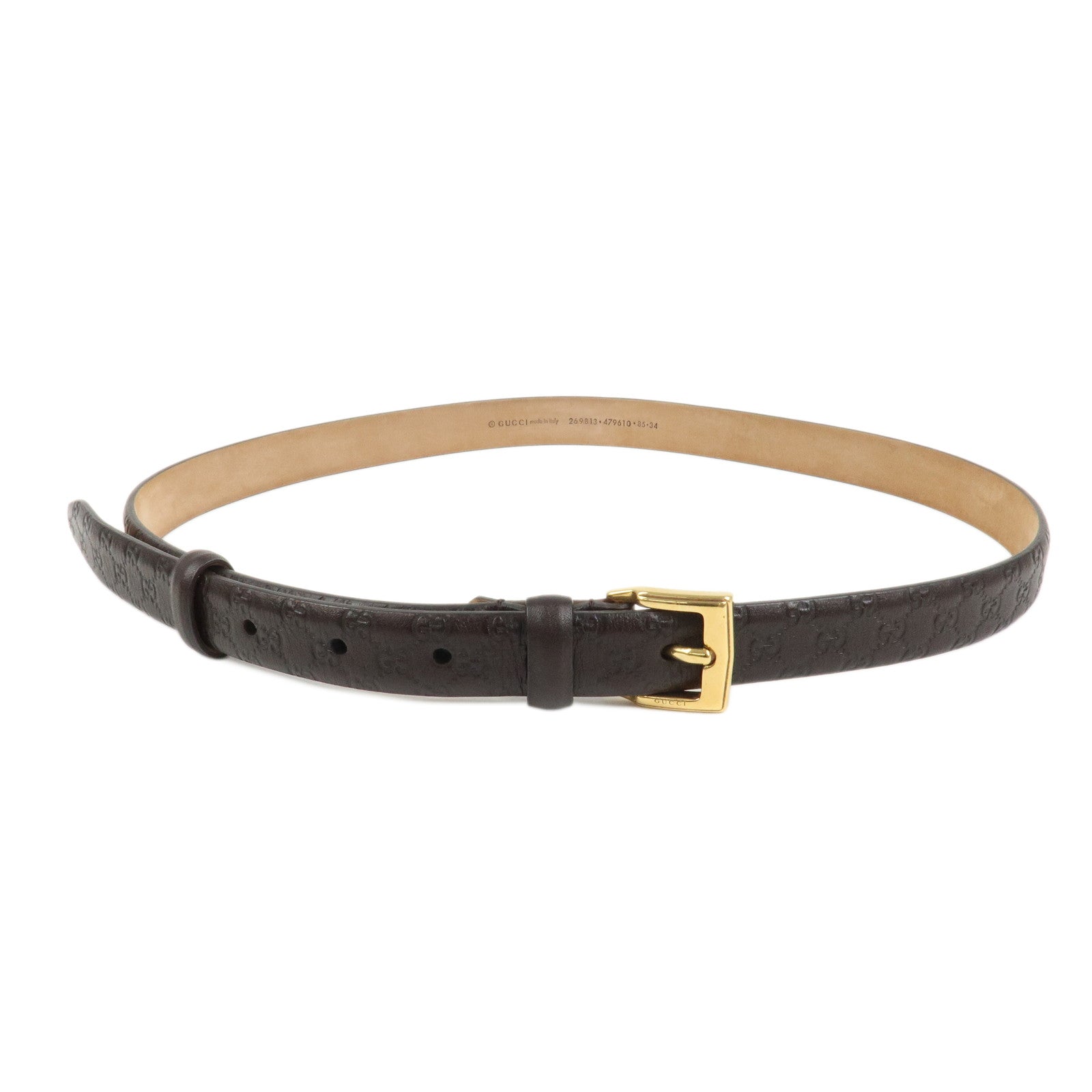 GUCCI Guccissima Leather Belt 85/34 Brown 269813