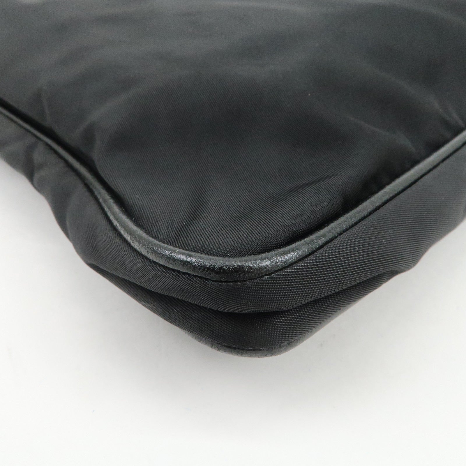 PRADA Triangle Logo Nylon Leather Shoulder Bag Crossbody Bag VA0348