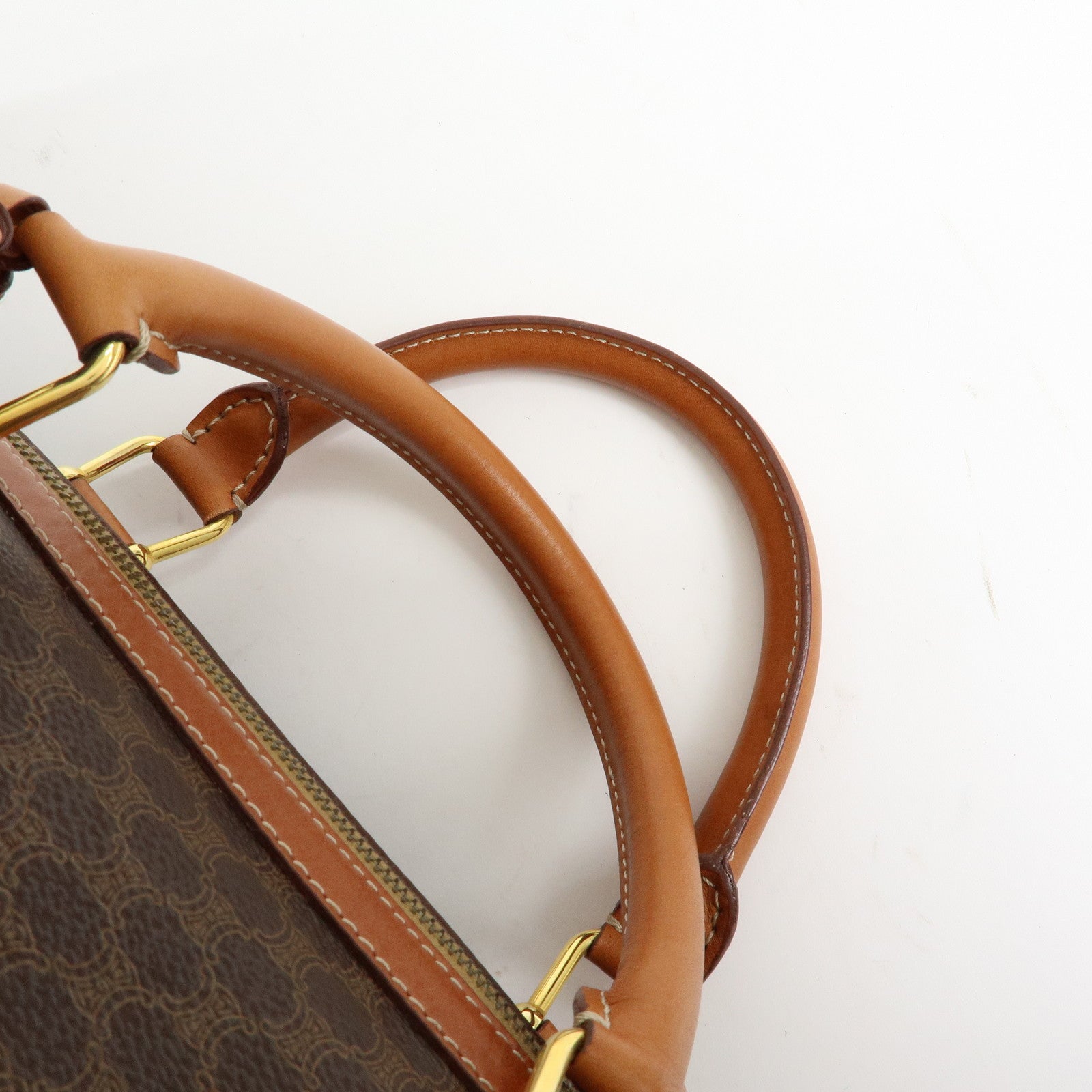 CELINE Macadam PVC Leather Boston Bag Hand Bag Travel Bag