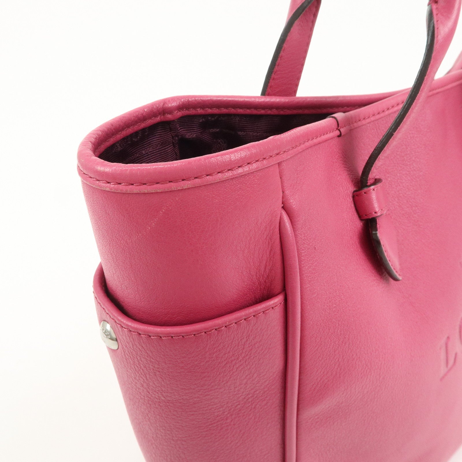 LOEWE Heritage Leather Tote Bag Hand Bag Shoulder Bag Pink