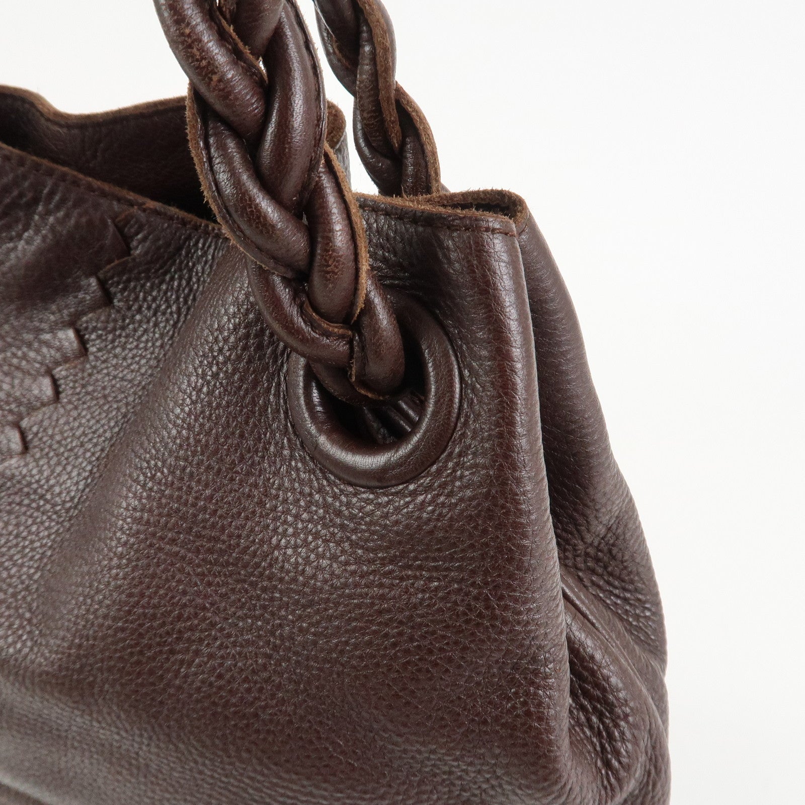 BOTTEGA VENETA Cervo Leather 2WAY Bag Shoulder Bag Hand Bag Brown