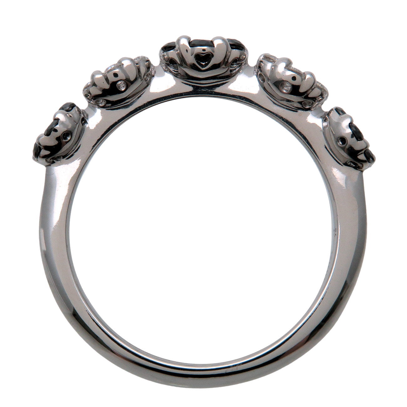 Ponte Vecchio Diamond Flower Motif Ring K18 750WG US4.5 EU48 HK9.5