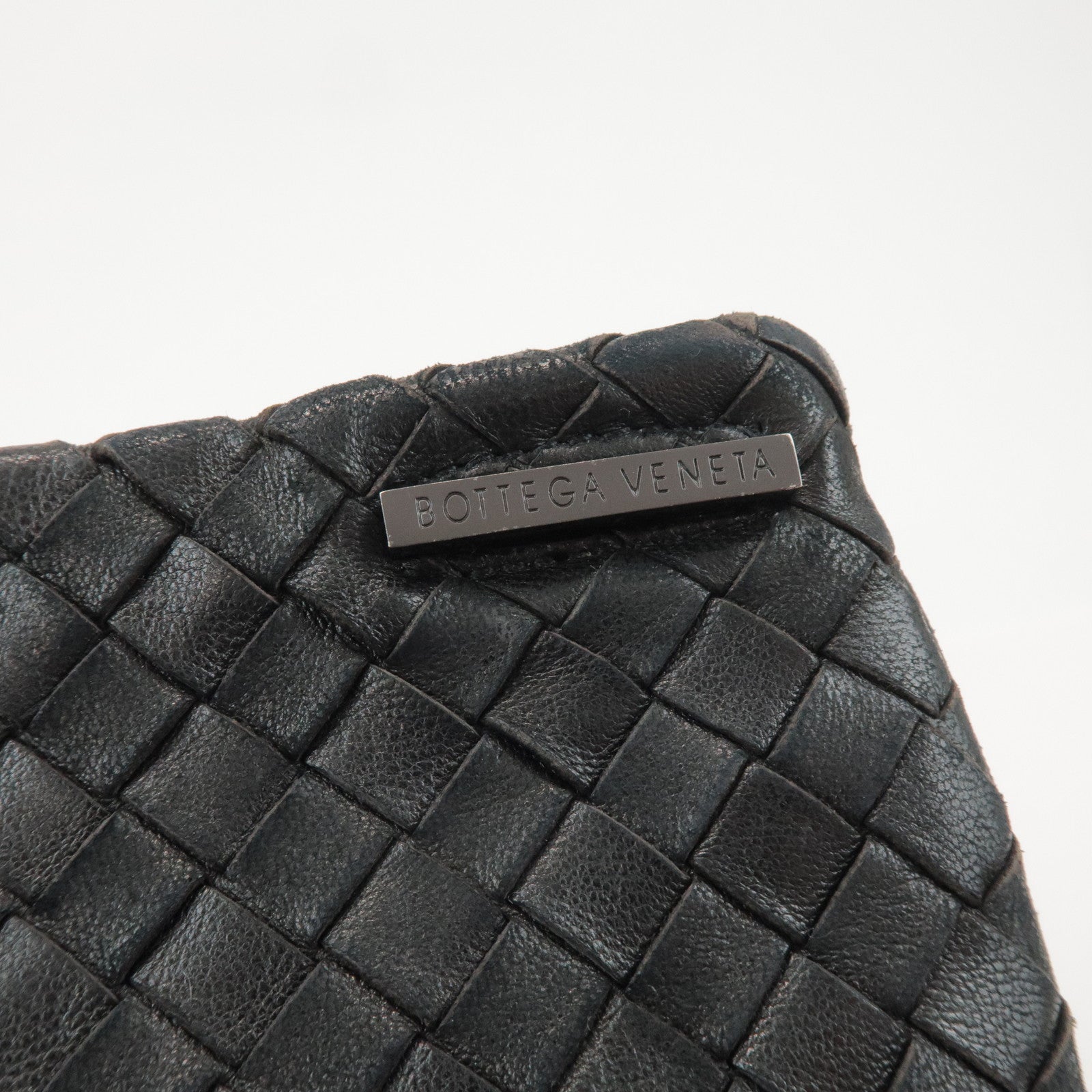 BOTTEGA VENETA Intrecciato Leather Shoulder Bag Black 105001