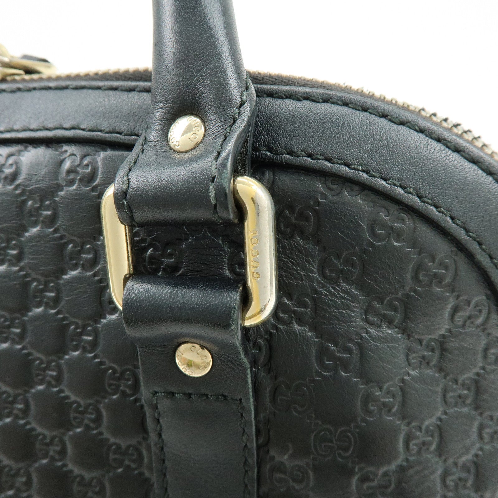 GUCCI Micro Guccissima Leather 2Way Bag Hand Bag Black 449663