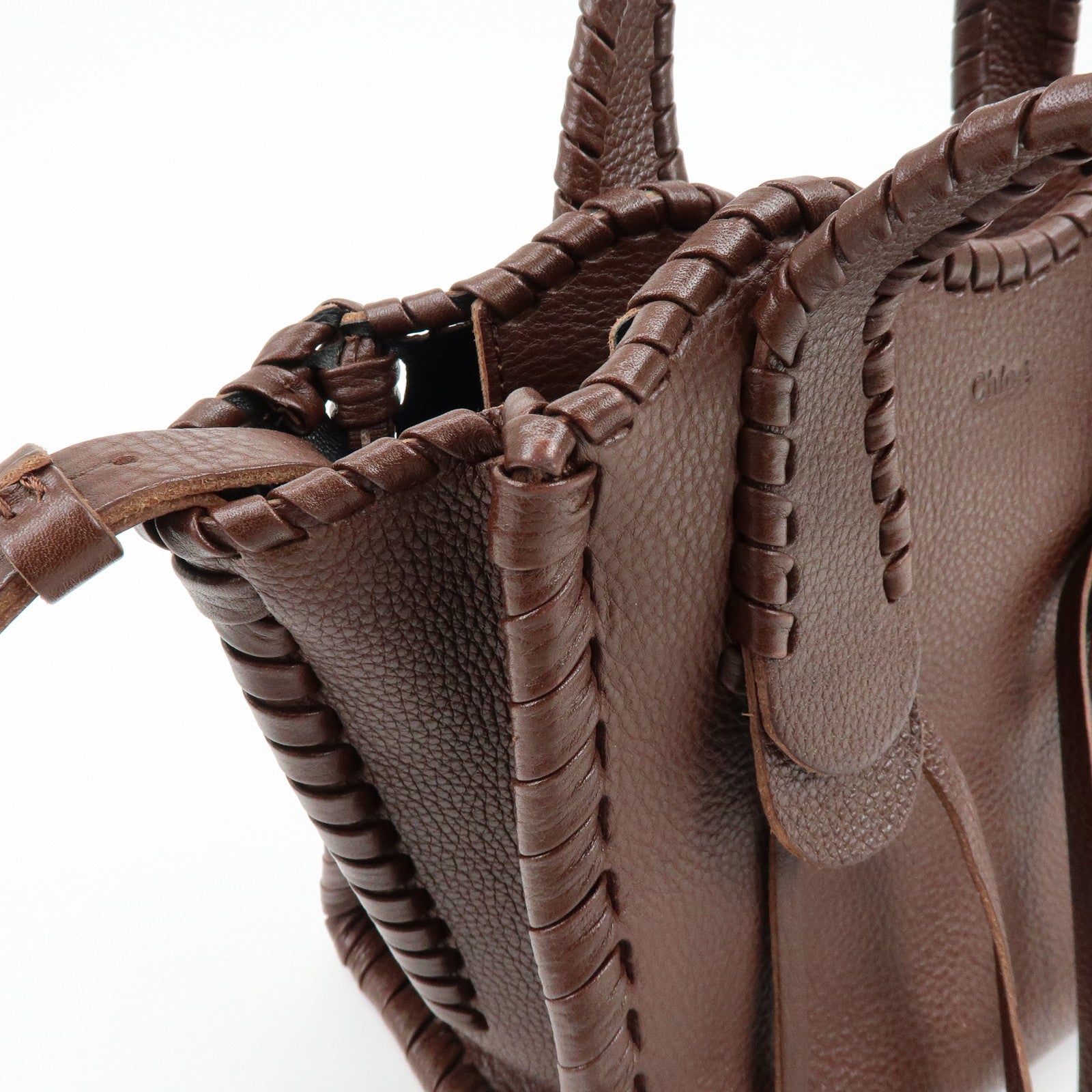 Chloe Mony Leather 2Way Bag Shoulder Bag Hand Bag Brown