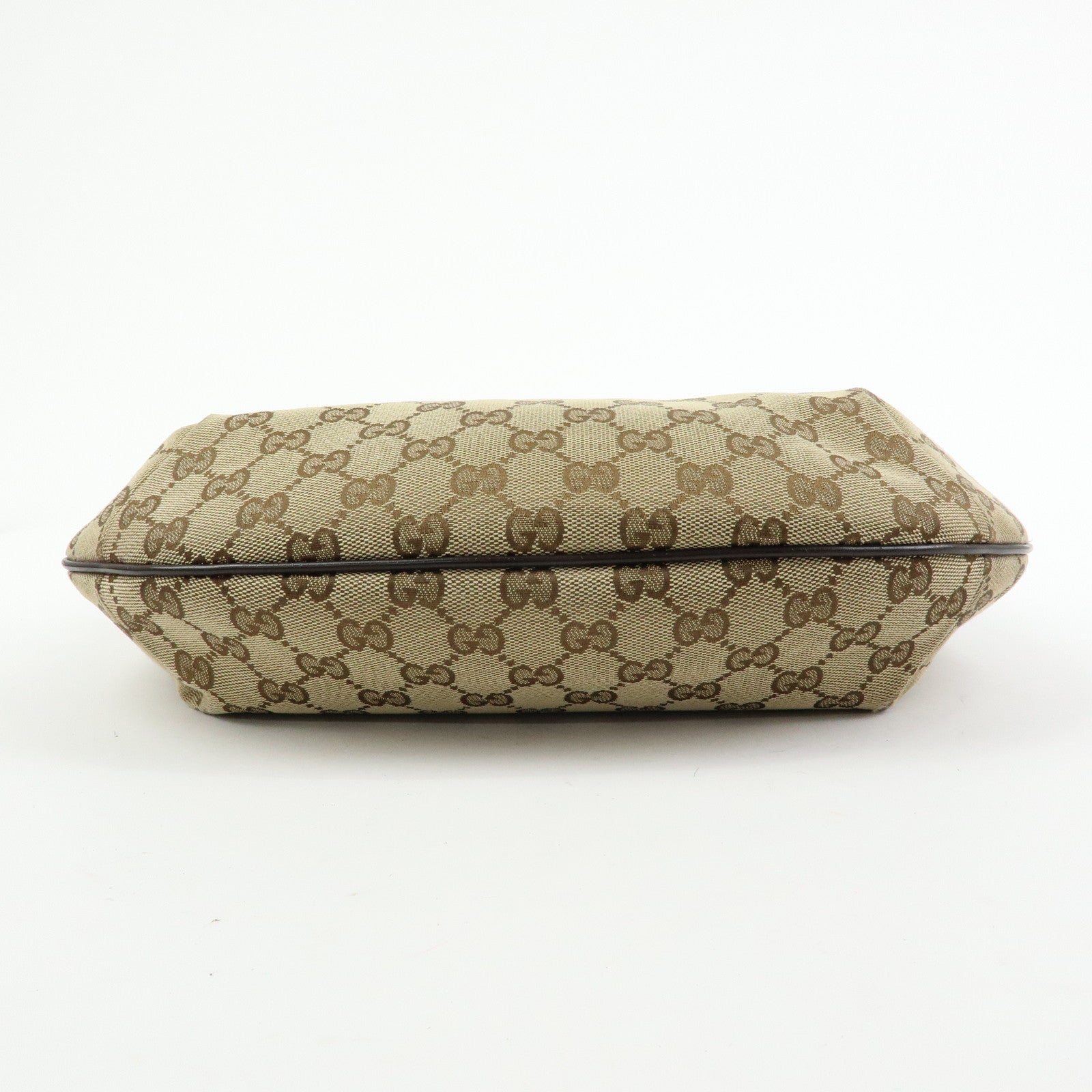 GUCCI GG Canvas Leather Shoulder Bag Crossbody Bag Beige 181092
