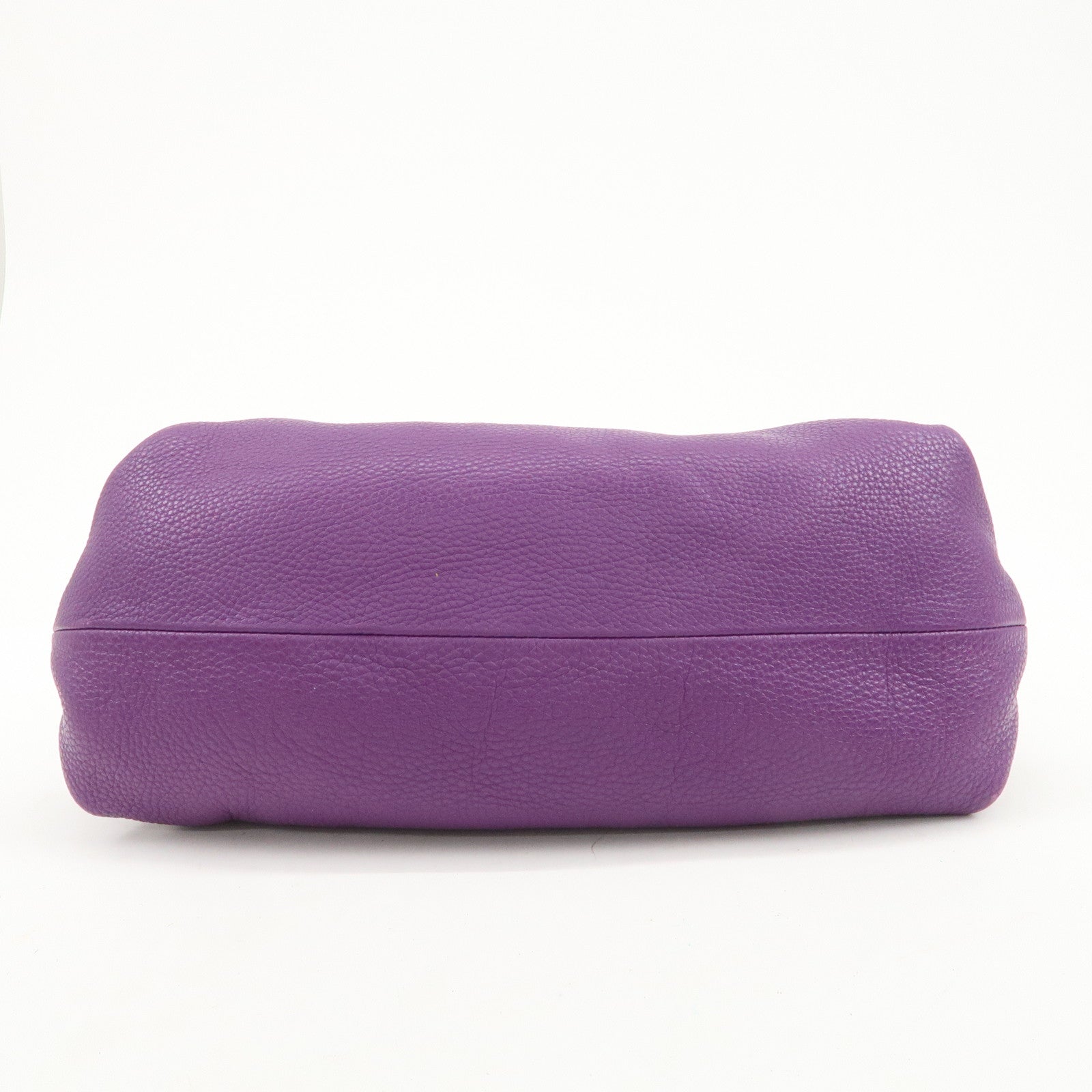Ferragamo Gancini Logo Leather Shoulder Bag Hand Bag Purple