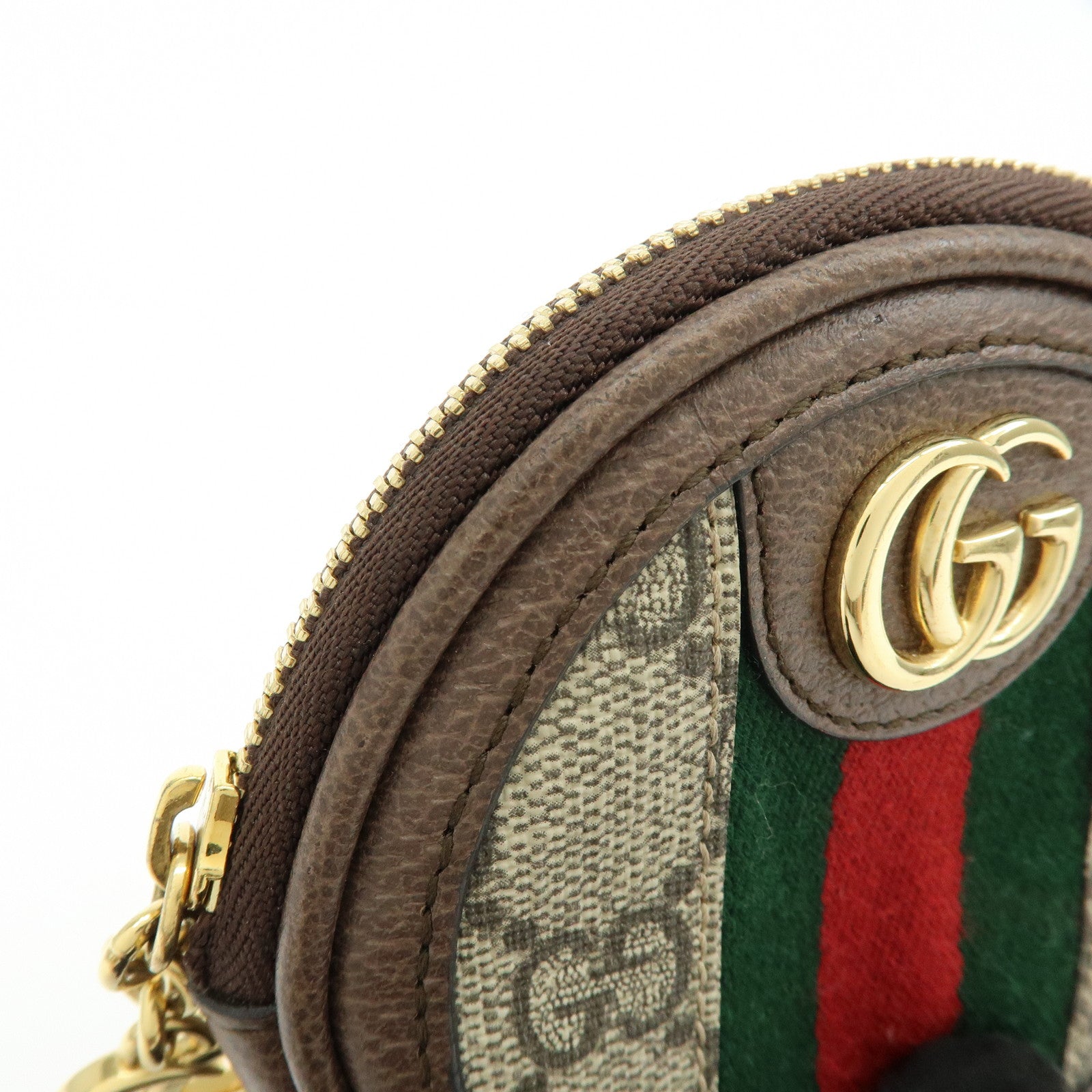 GUCCI Ophidia Sherry GG Supreme Leather Key Case Coin Case 574840