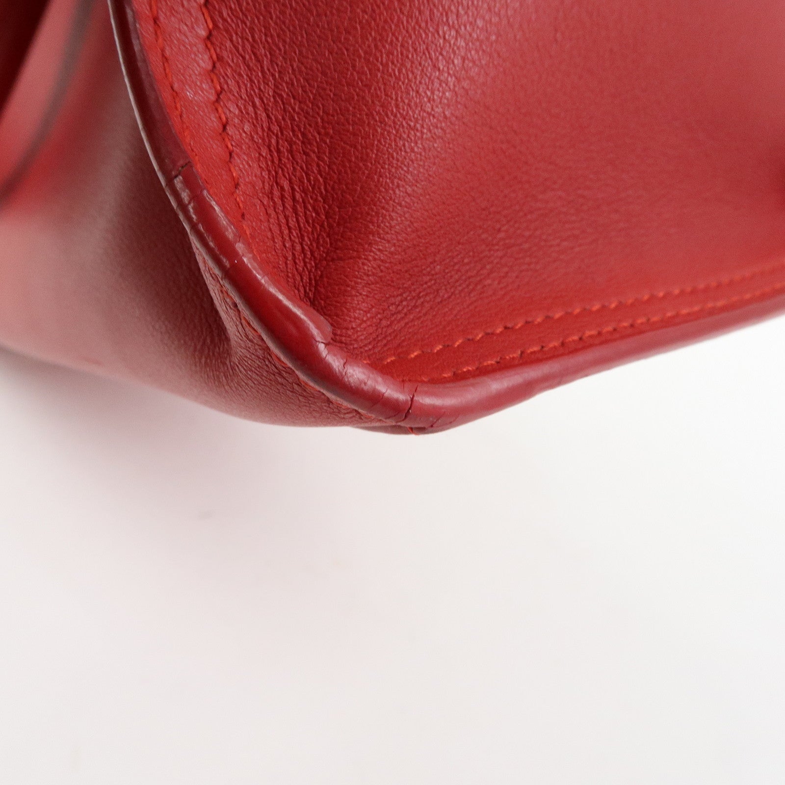 SAINT LAURENT PARIS Baby Cabas Leather 2Way Bag Hand Bag Red 424868