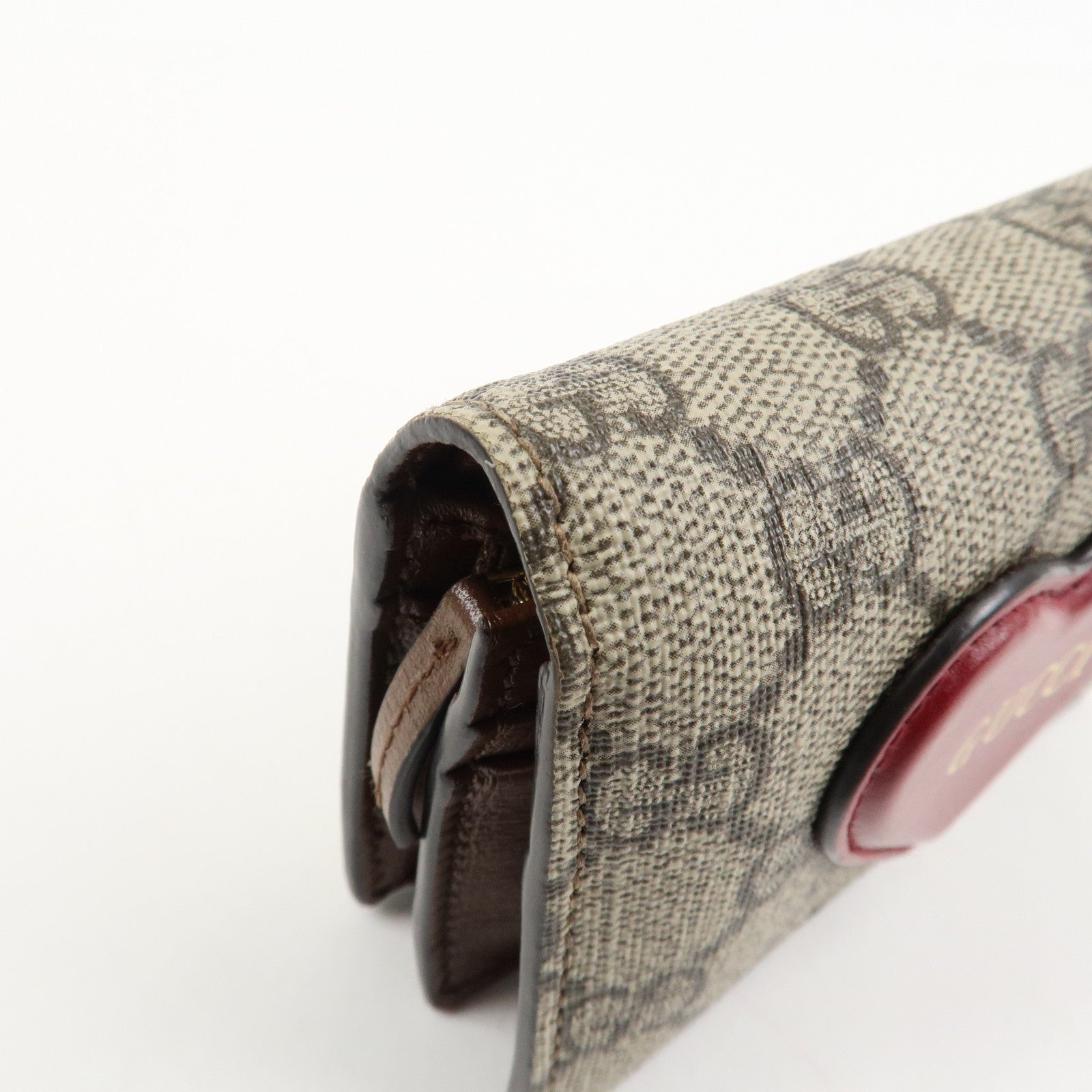 GUCCI GG Supreme Leather Heart Bi-fold Compact Wallet 648848 Used