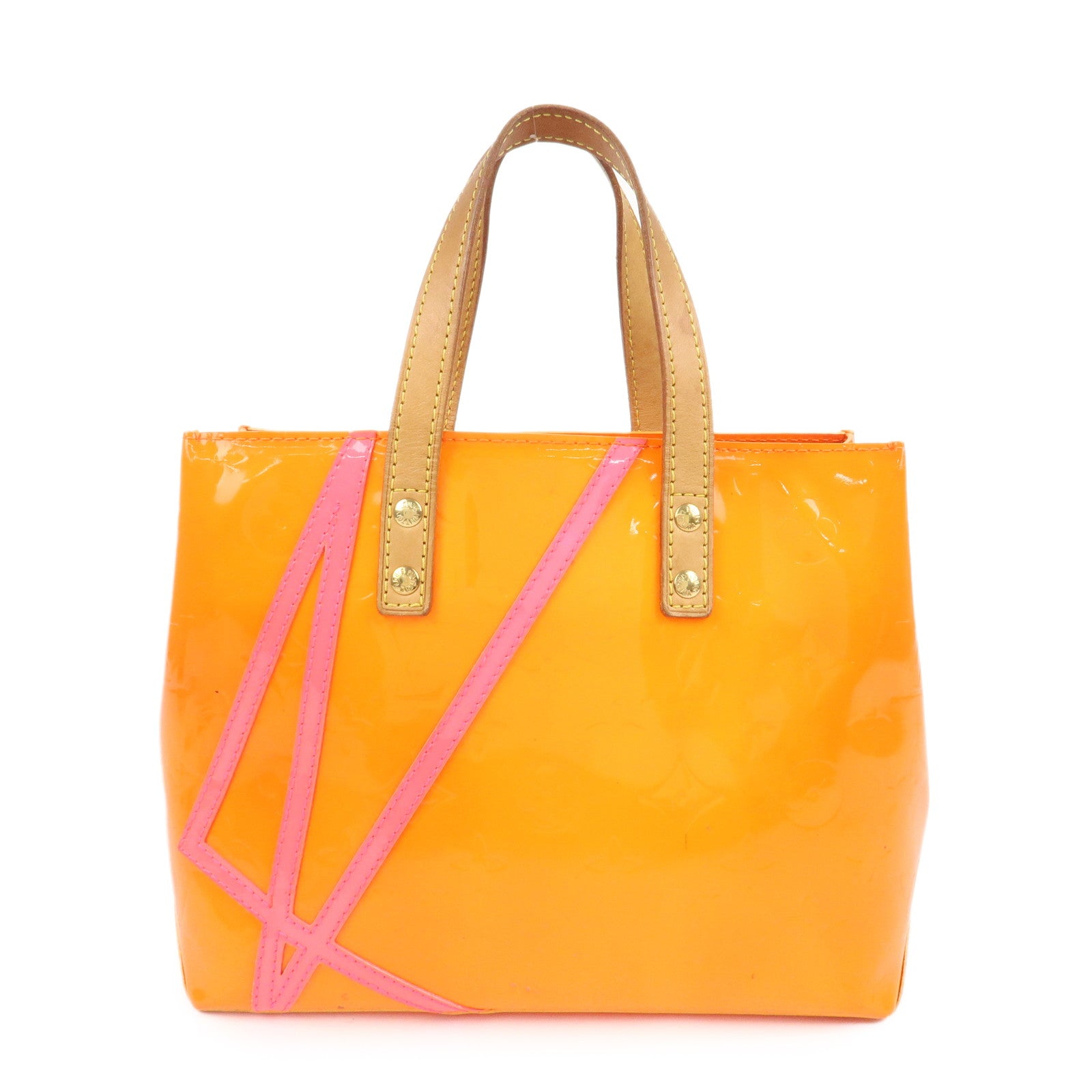 Louis Vuitton Monogram Vernis Leather Lead PM Hand Bag Orange
