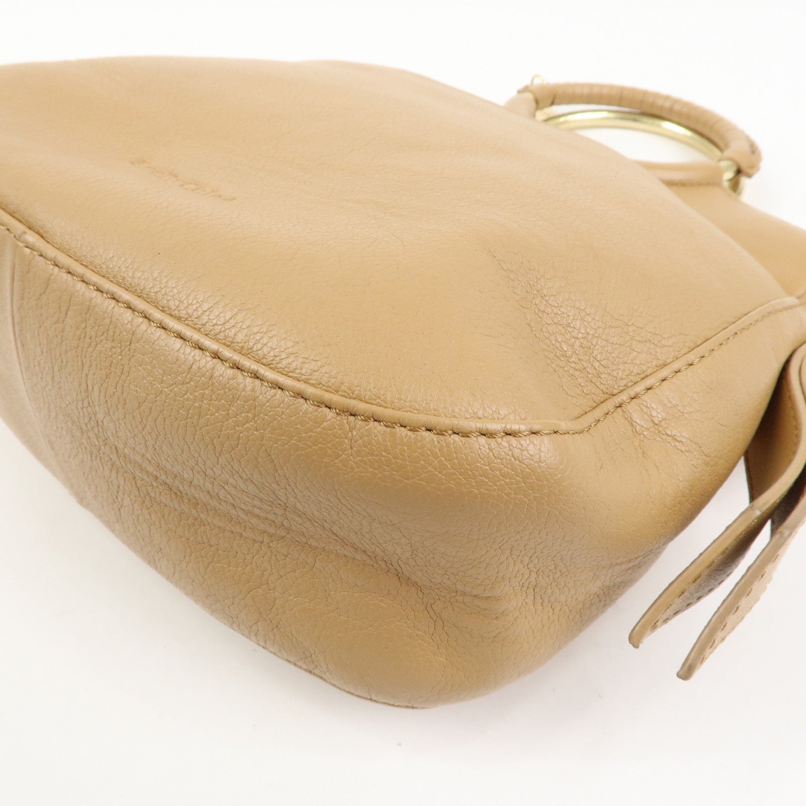 Chloe See by Chloe Leather 2Way Bag Hand Bag Shoulder Bag Beige