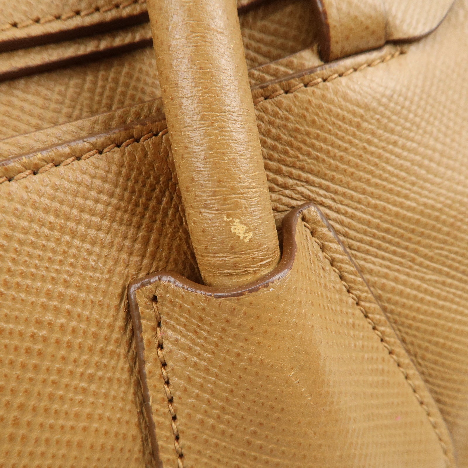 PRADA Leather 2Way Bag Hand Bag Shoulder Bag Light Brown BN2572