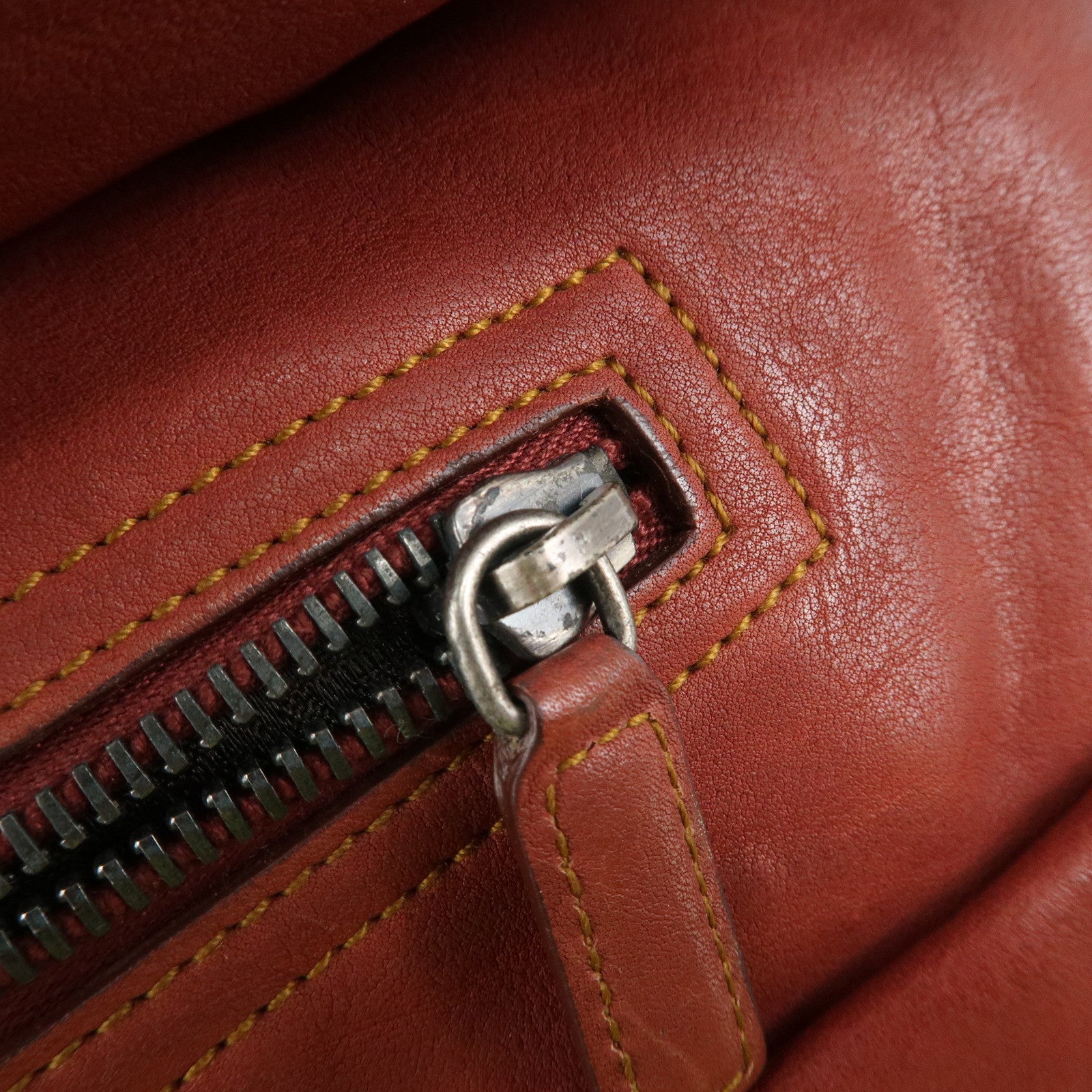 Christian Dior Gaucho Leather Saddle Bag Shoulder Bag Red Brown Used