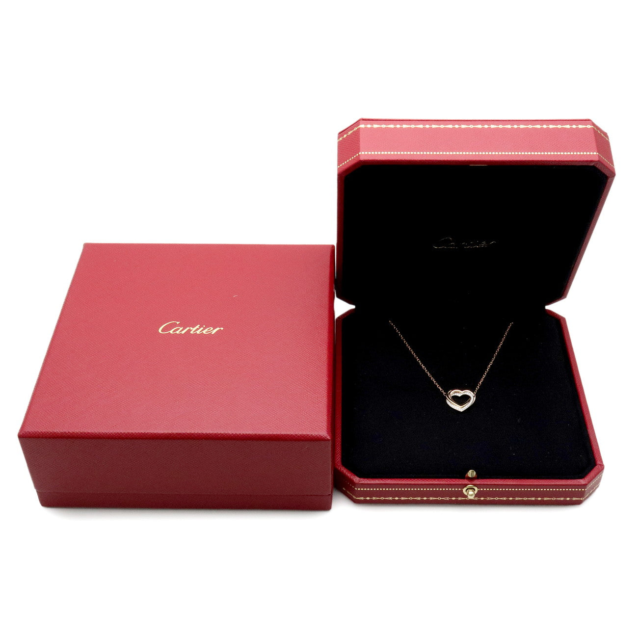 Cartier Trinity Diamond Heart Necklace K18 750PG/YG/WG