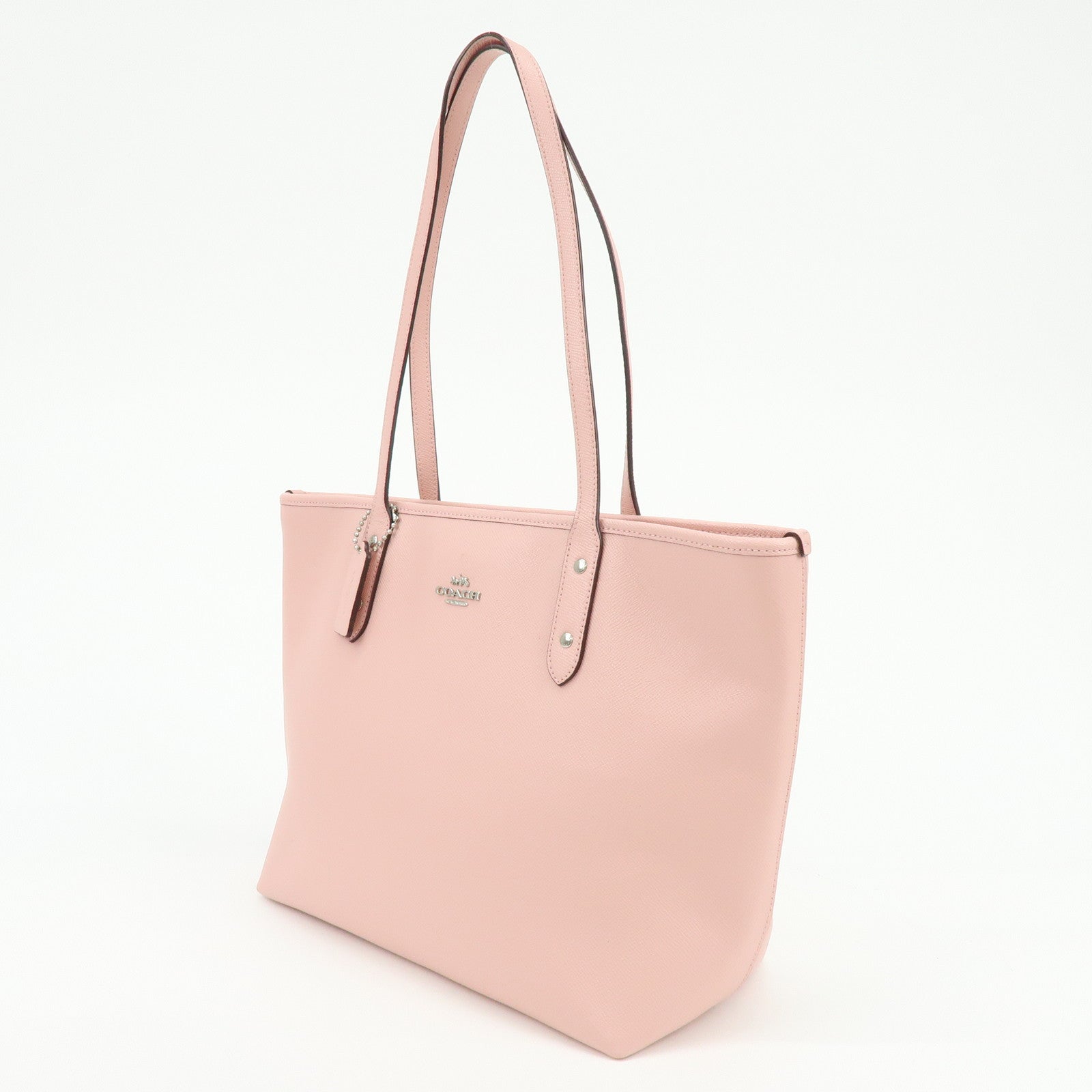 COACH Leather Tote Bag Shoulder Bag Pink F58846