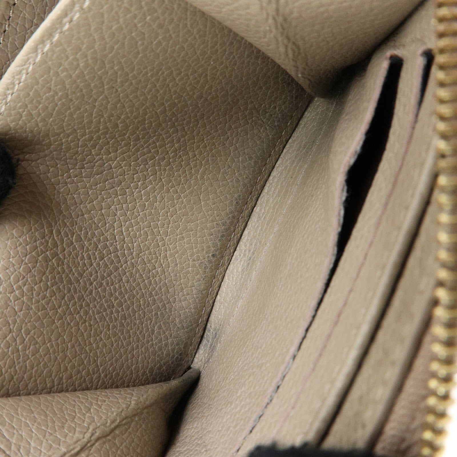 Louis Vuitton Monogram Empreinte Round Zippy Coin Case Beige M68696