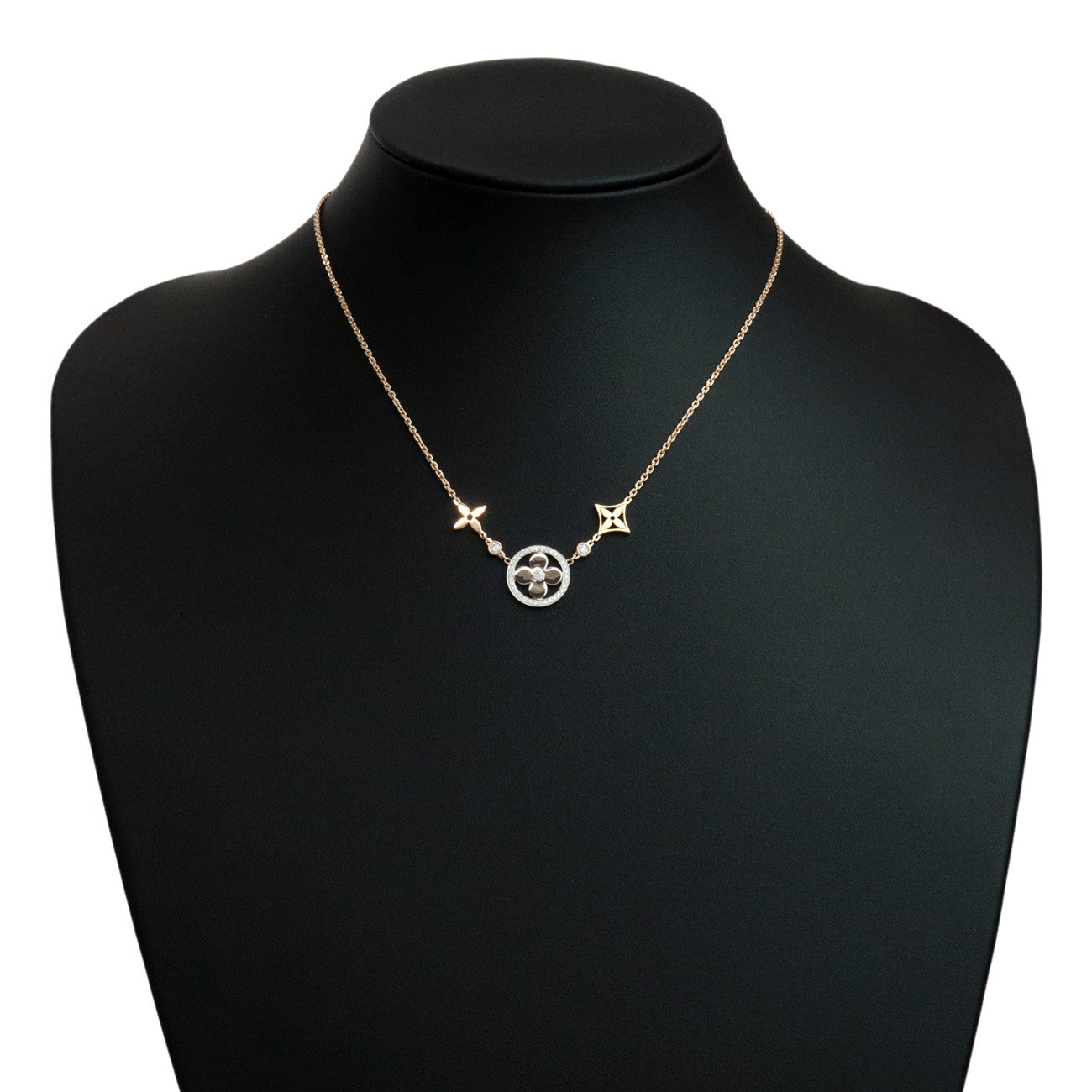 Louis Vuitton Collier Idylle Blossom GM 3P Diamond Necklace Q93541