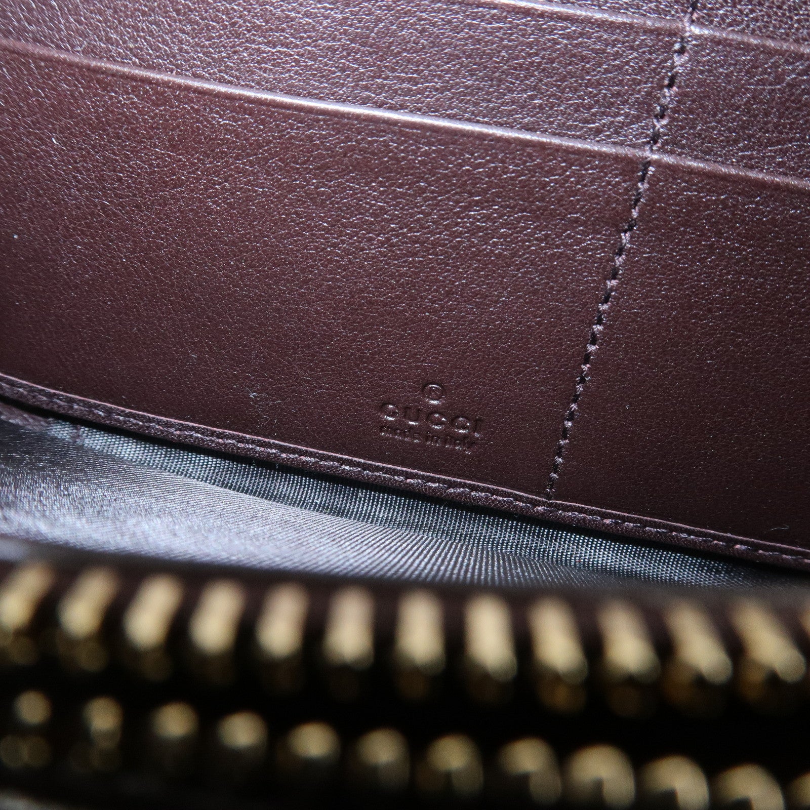 GUCCI Guccissima Interlocking G Round Zippy Wallet Brown 323397