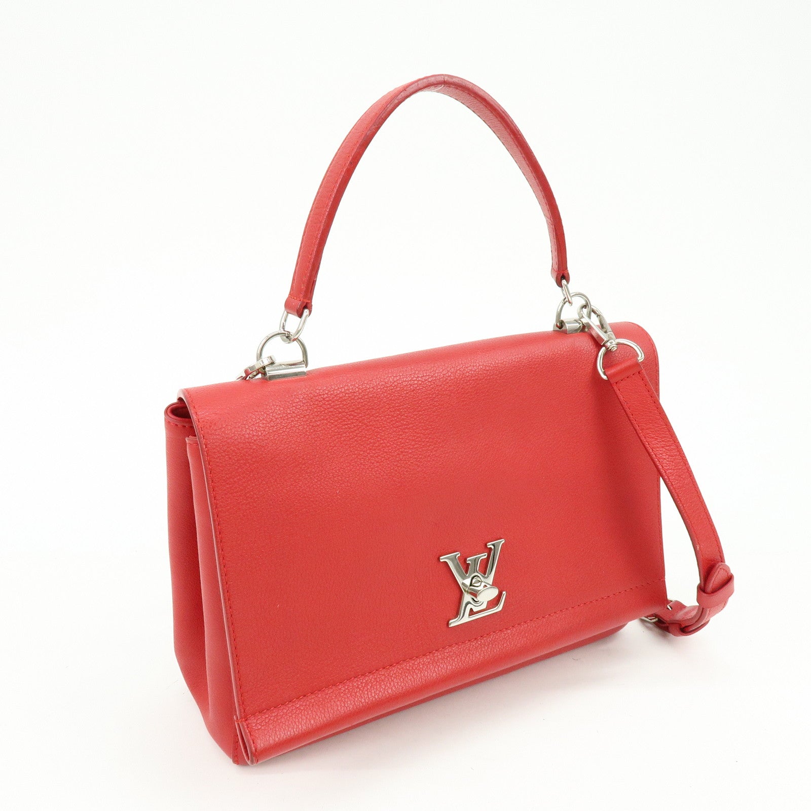 Louis Vuitton Lockme II Leather 2Way Shoulder Hand Bag Red M50363