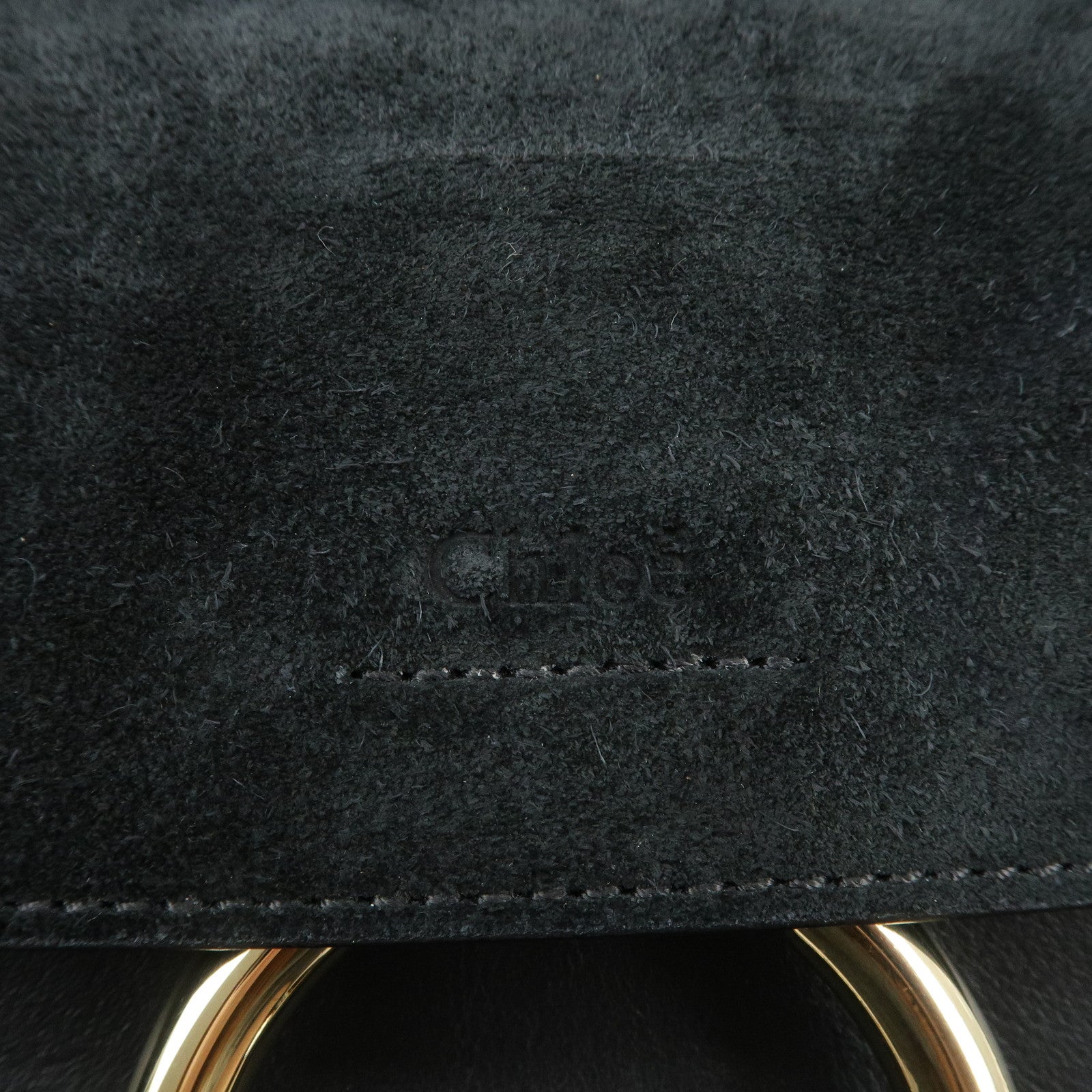 Chloe Faye Suede Leather 2Way Bag Hand Bag Shoulder Bag Black