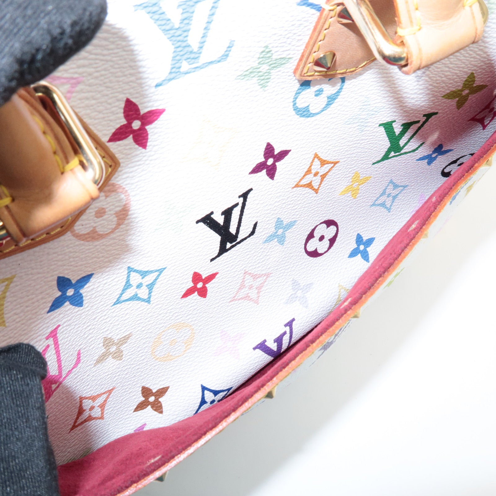 Louis Vuitton Monogram Multicolor Trouville Hand Bag Blanc M92663 Used