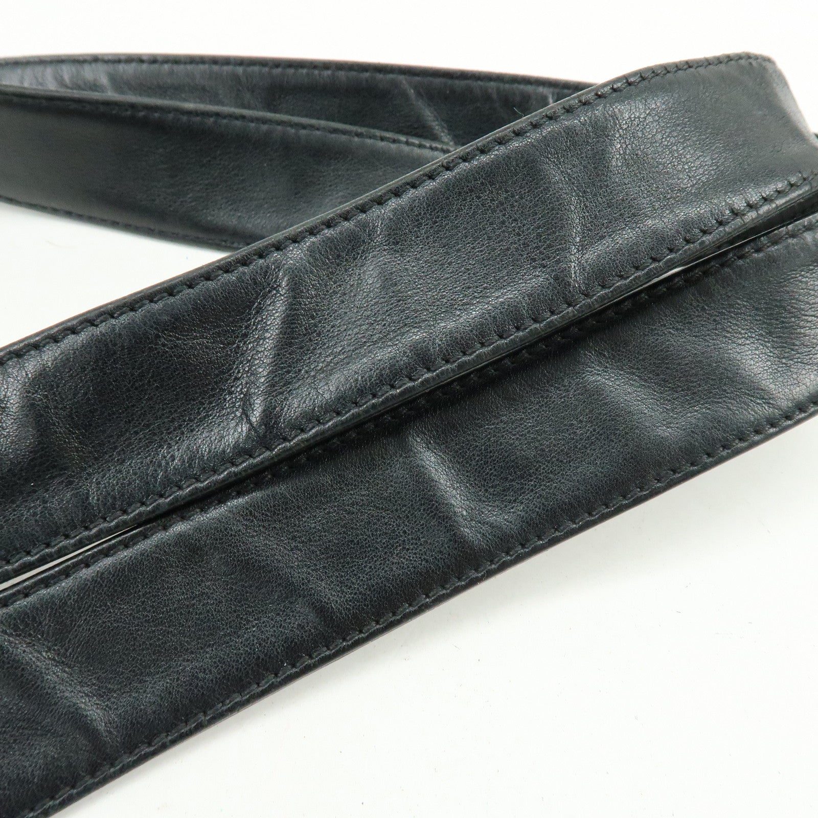 CHANEL Calf Leather Tote Bag Shoulder Bag Hand Bag Black