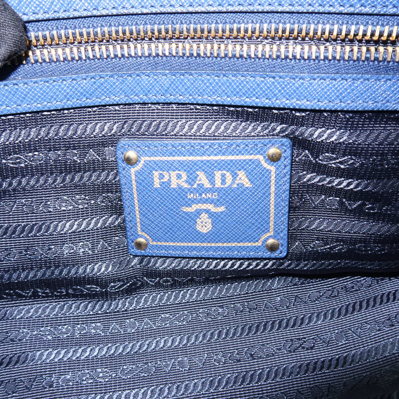 PRADA Triangle Logo 2Way Bag Hand Bag Shoulder Bag Blue Green