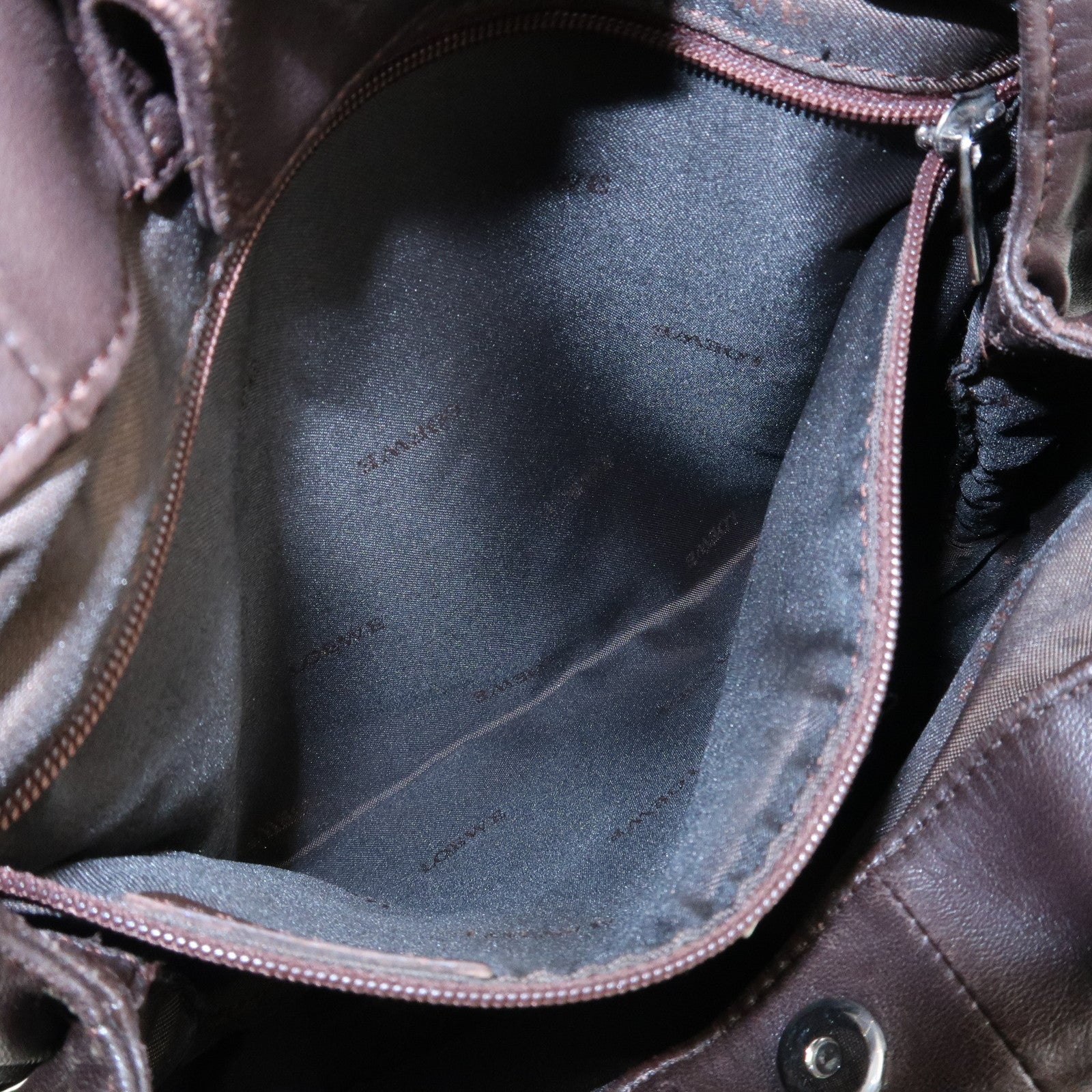 LOEWE Anagram Nappa Leather Shoulder Bag Brown Used