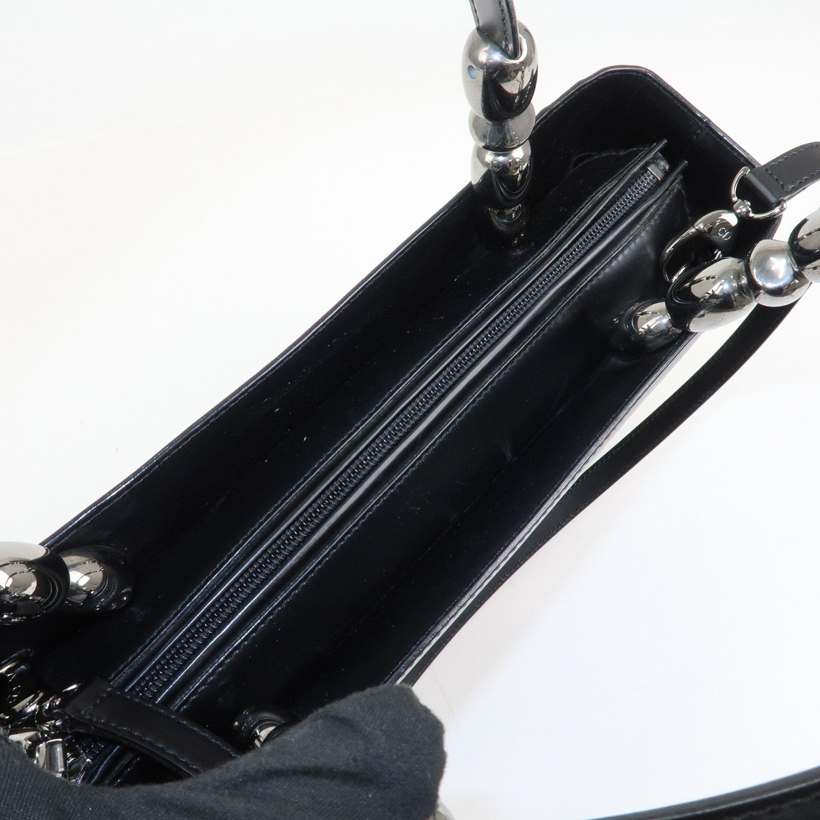 Christian Dior Maris Pearl Leather 2 Way Bag Hand Bag Shoulder Bag