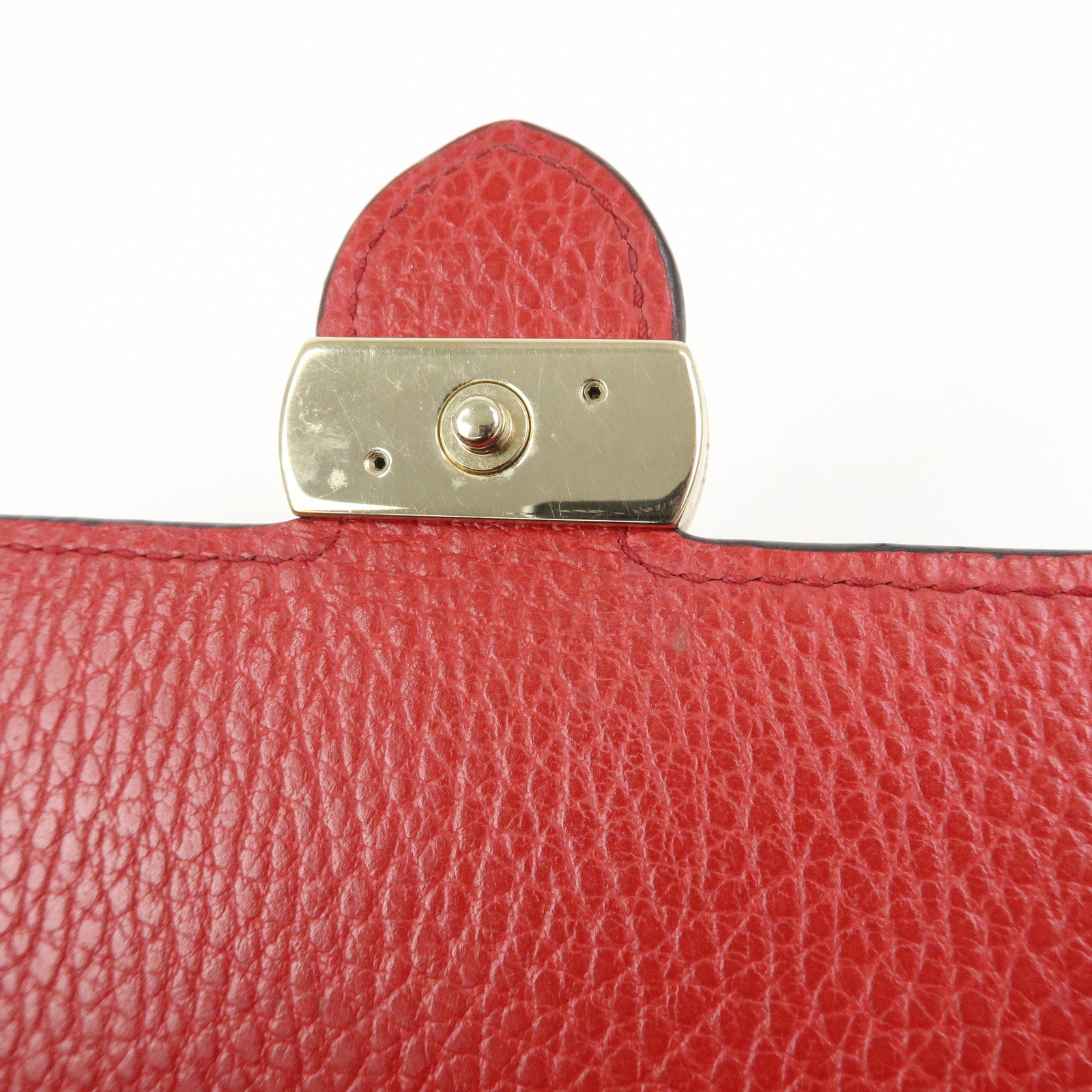 GUCCI Interlocking G Leather Chain Wallet Shoulder Bag Red 510314
